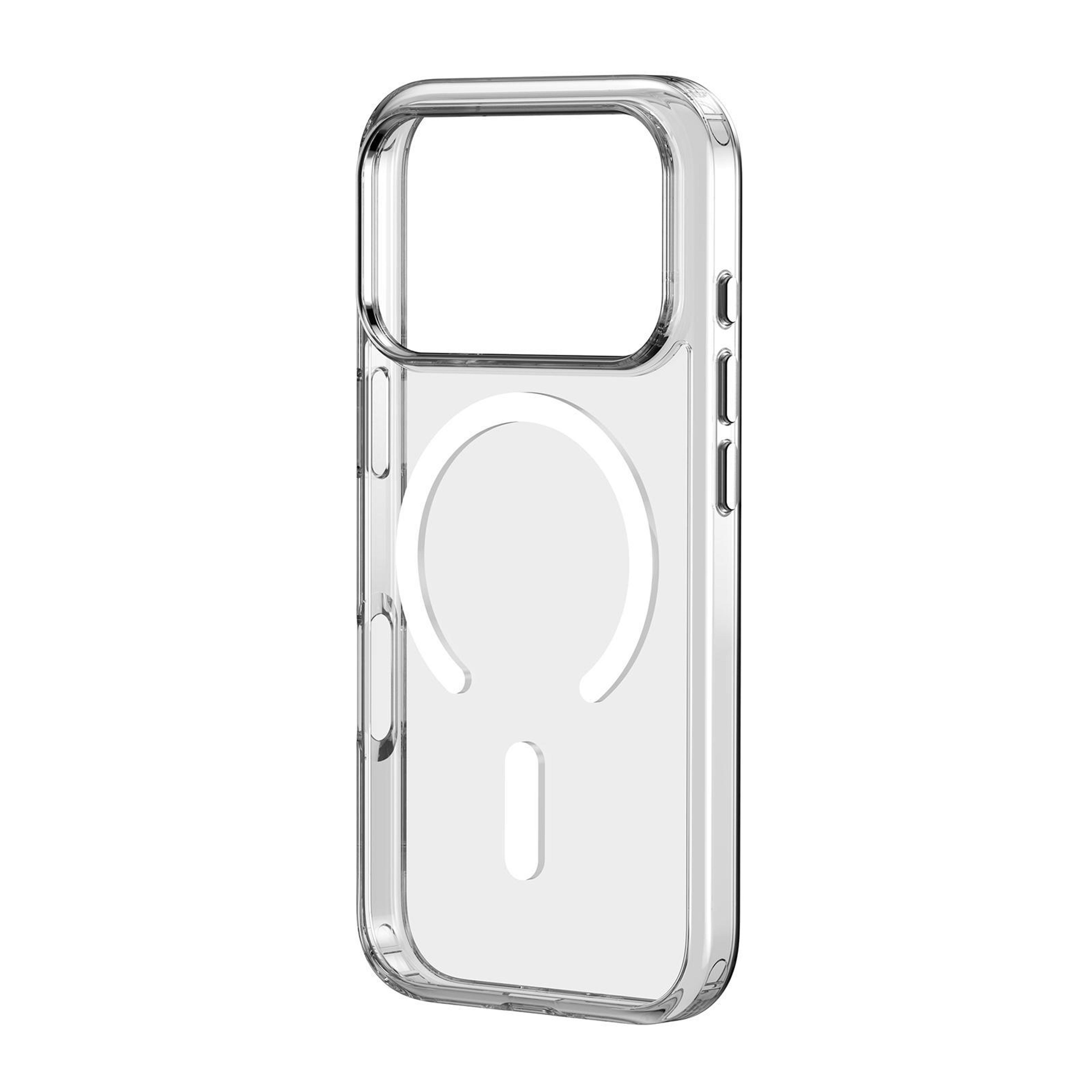 clear magnetic hybrid phone case for iphone 18 pro max with metal buttons