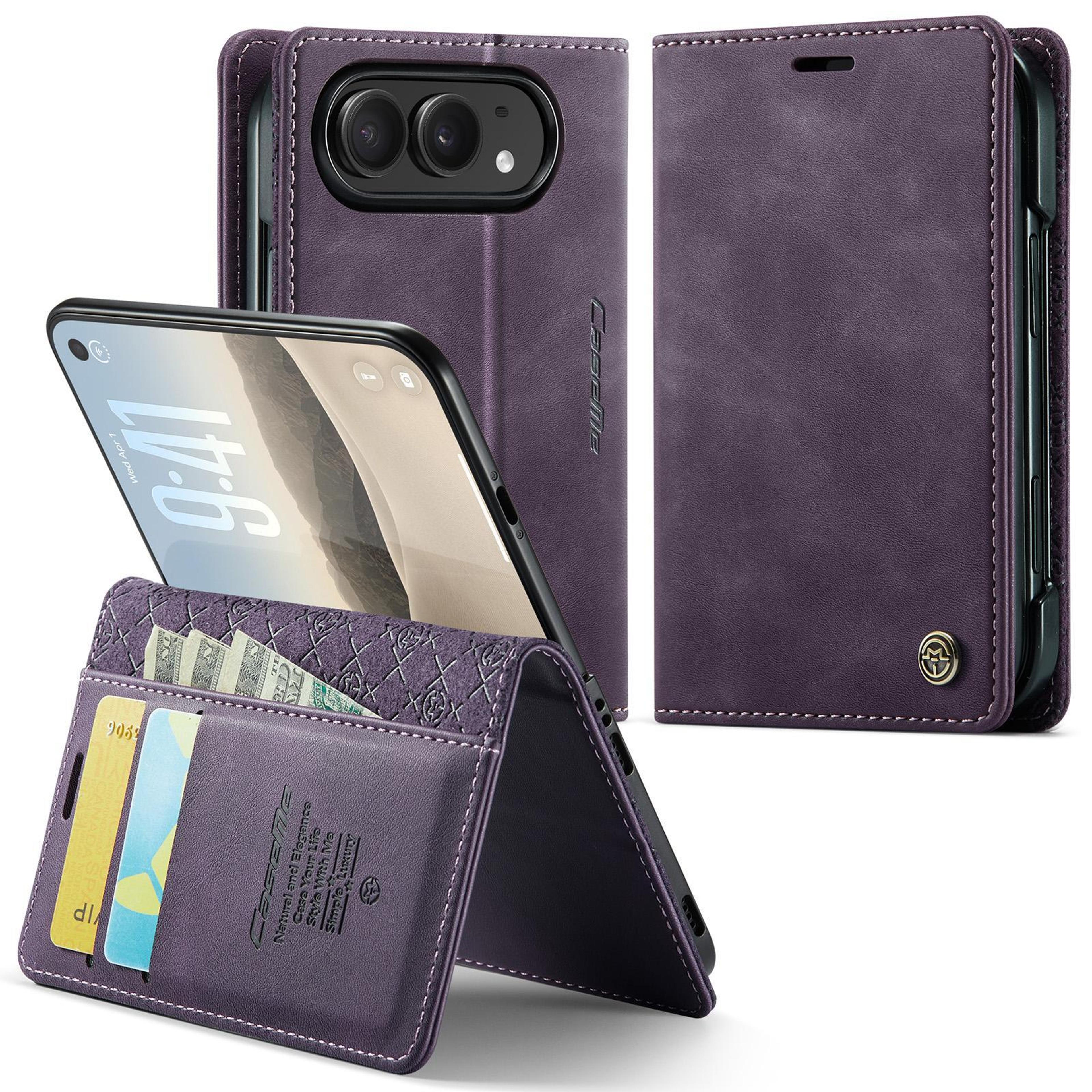 rfid blocking wallet case for iphone duo with card slots and kickstand