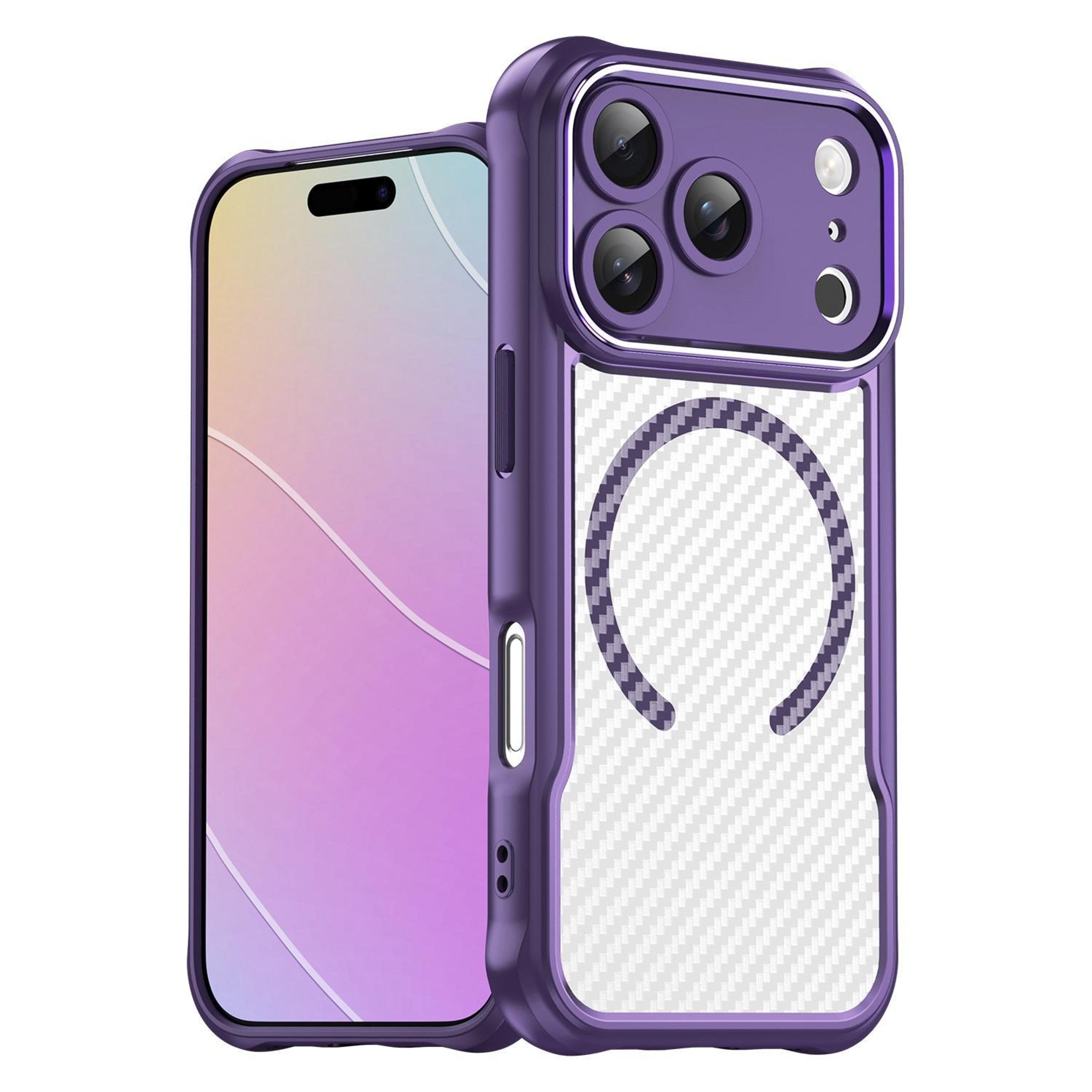 iphone 18 pro carbon fiber texture magsafe translucent phone case