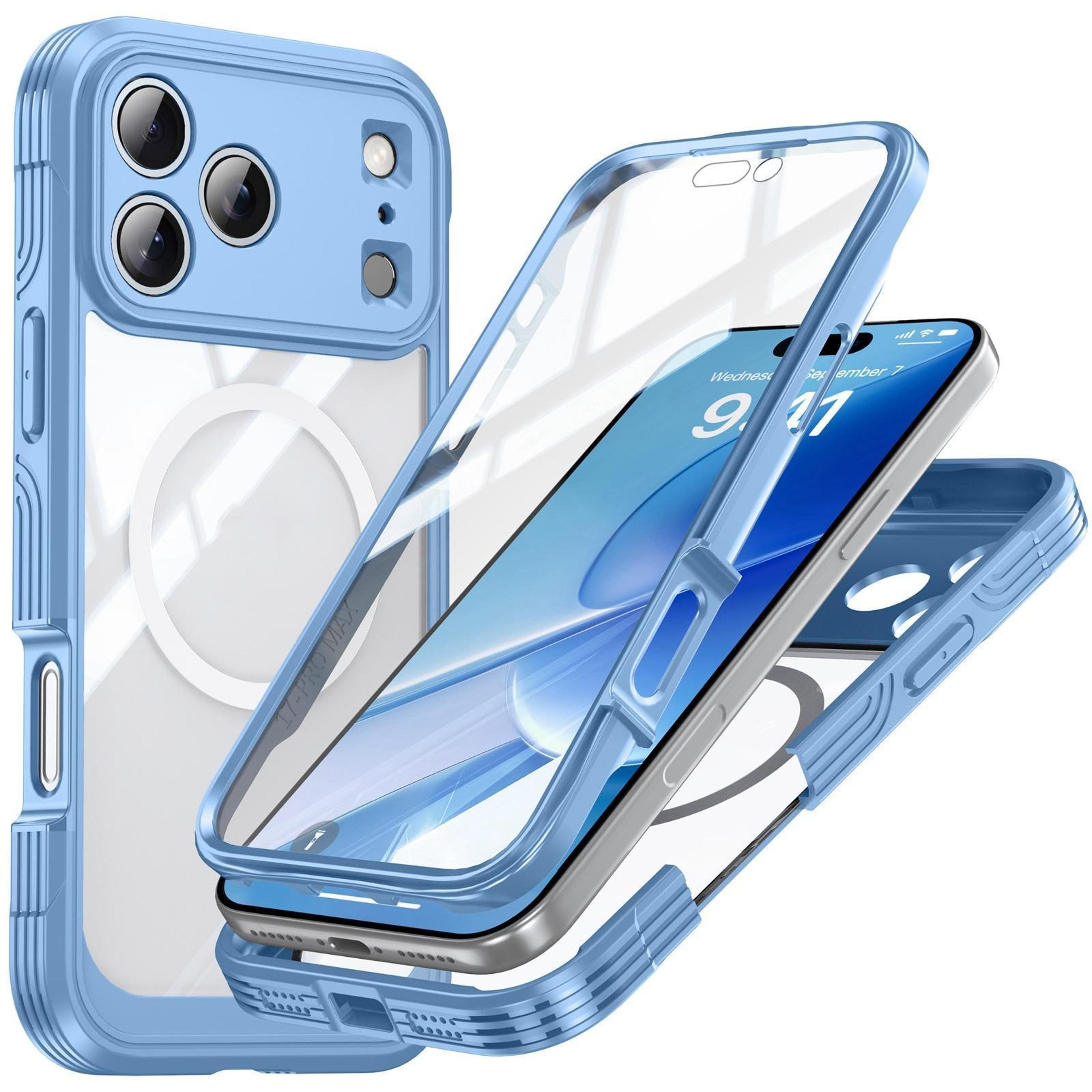iphone 18 pro rugged magnetic wireless charging case with screen protector