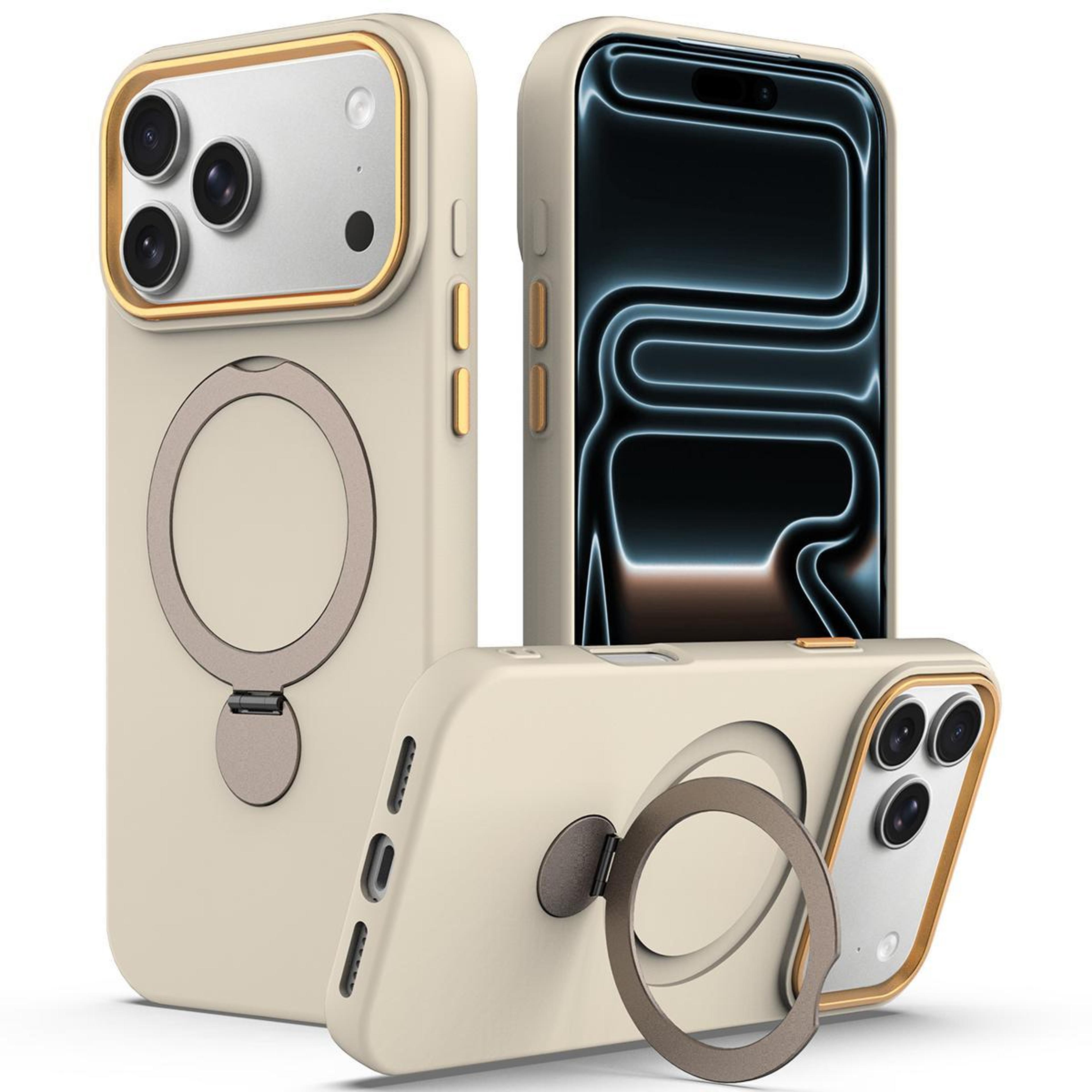 iphone 18 pro max pivot ring holder tpu pc hybrid phone case