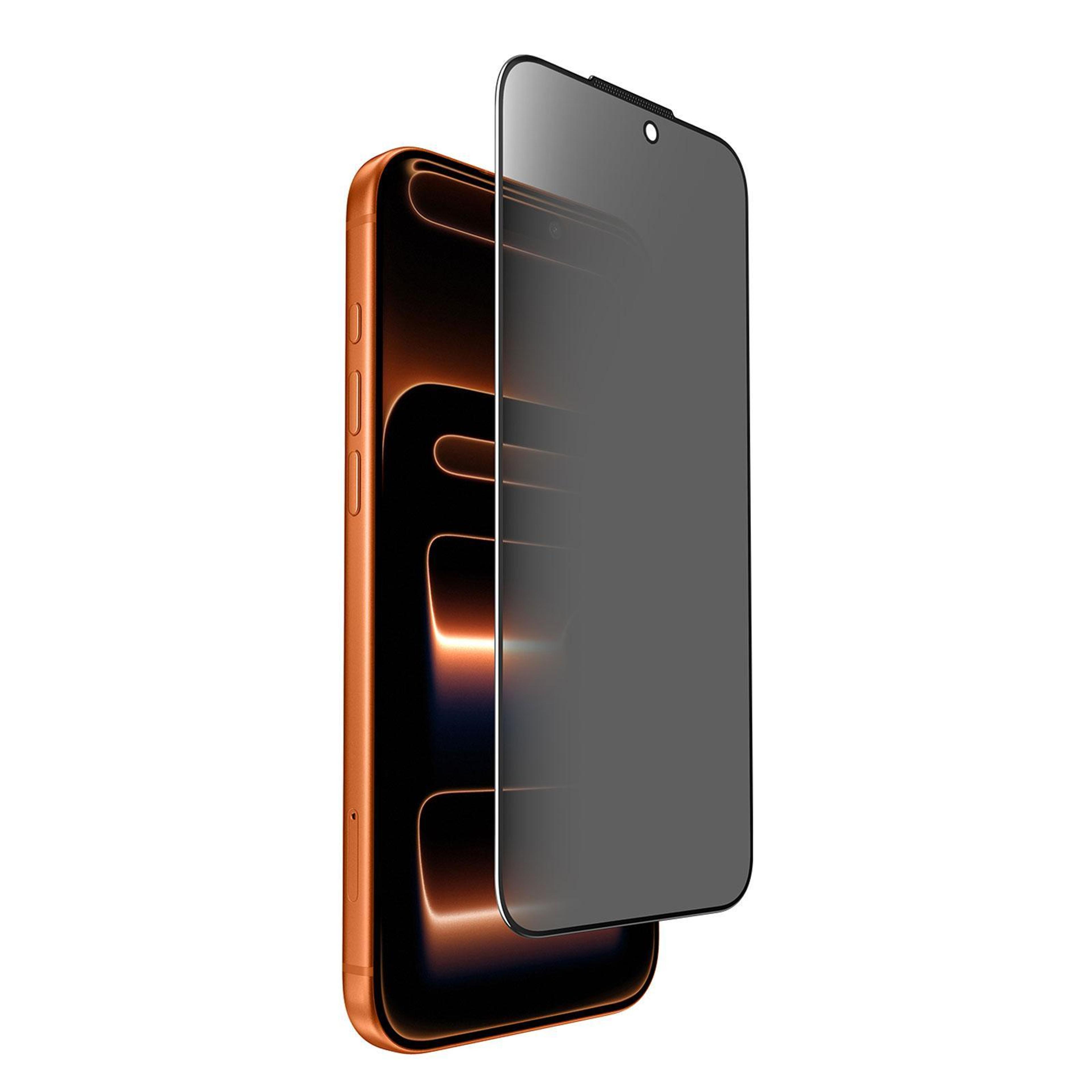 iphone 18 pro privacy tempered glass screen protector with full screen coverage