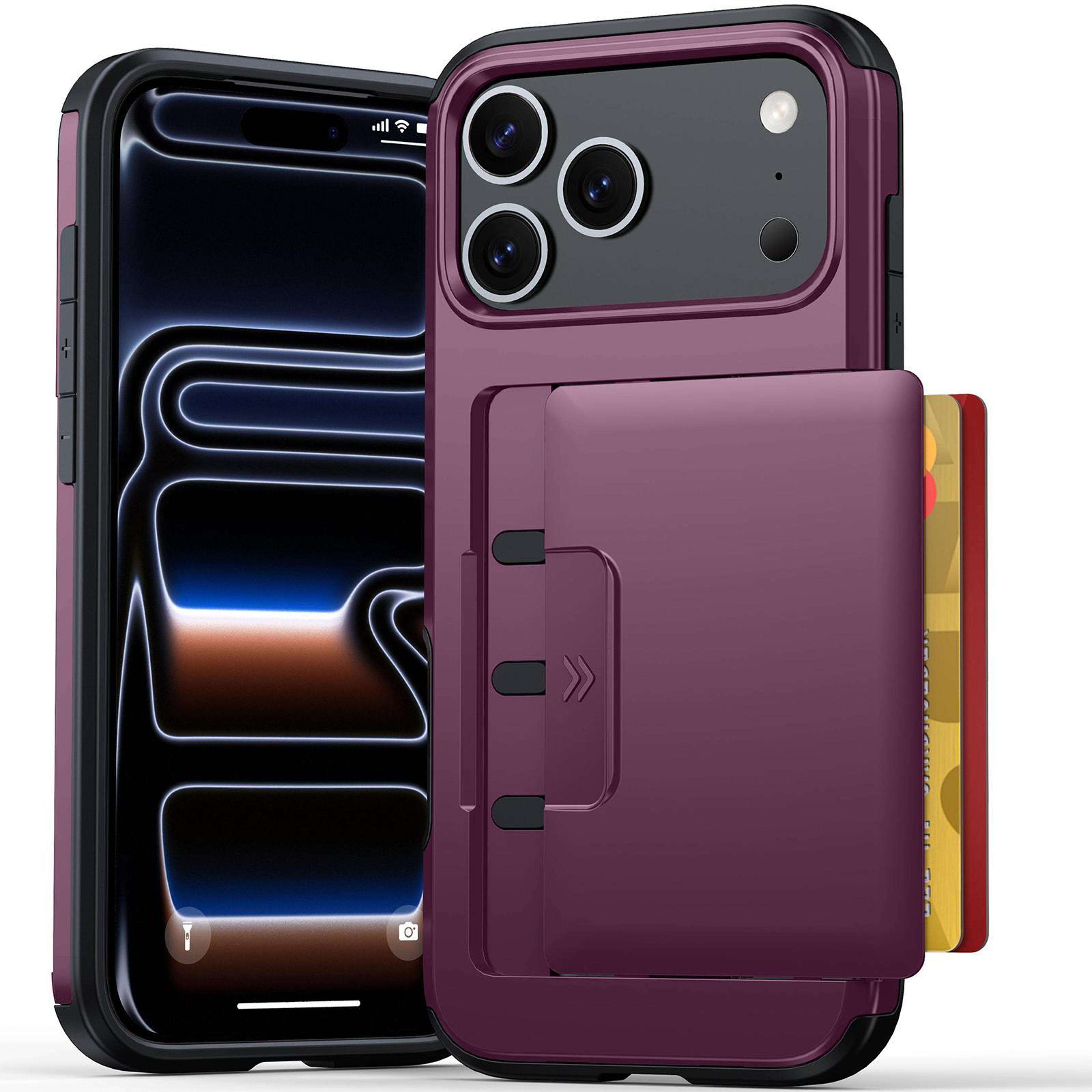 iphone 18 pro max sliding card slot pc tpu phone case