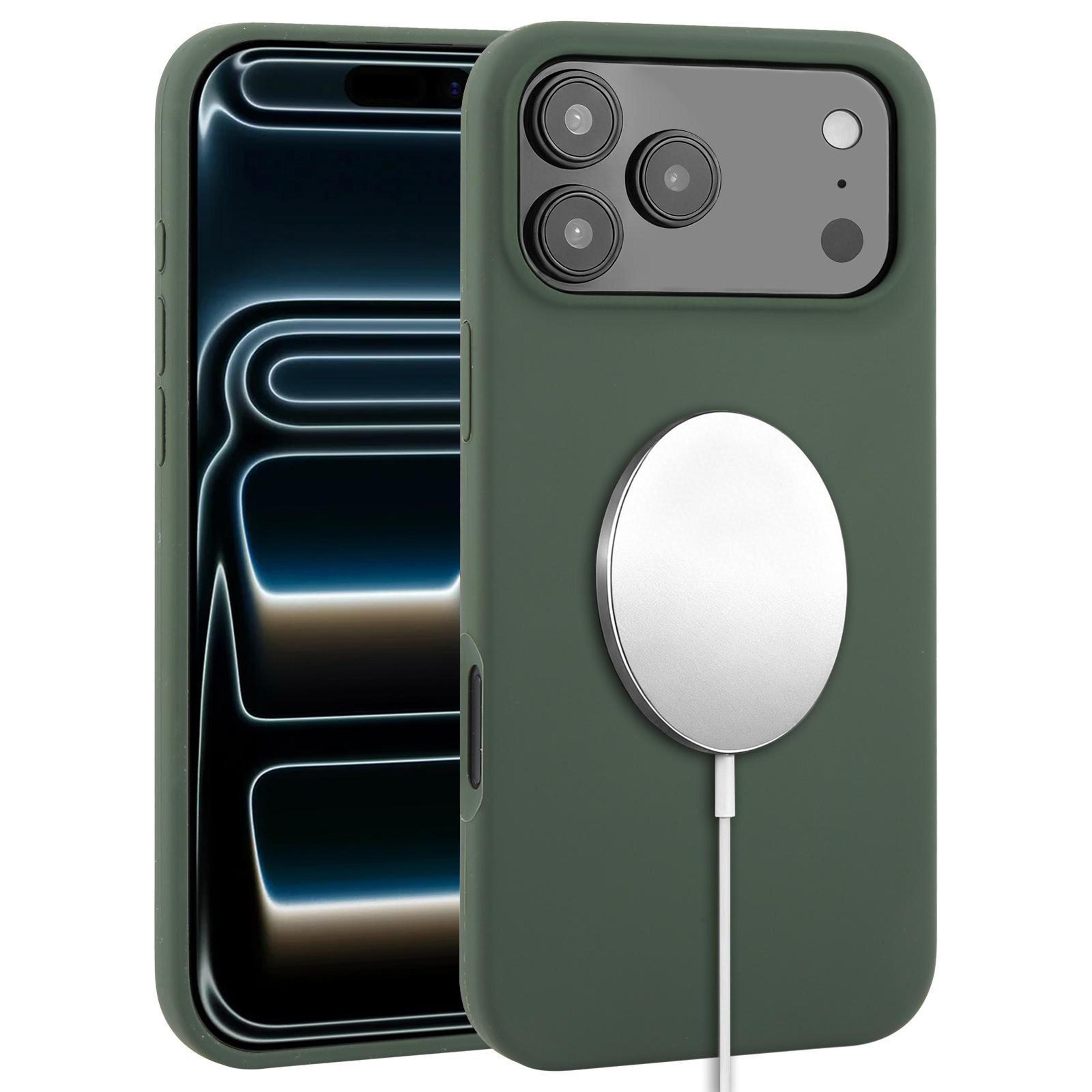 18 pro max liquid silicone magnetic wireless charging phone case