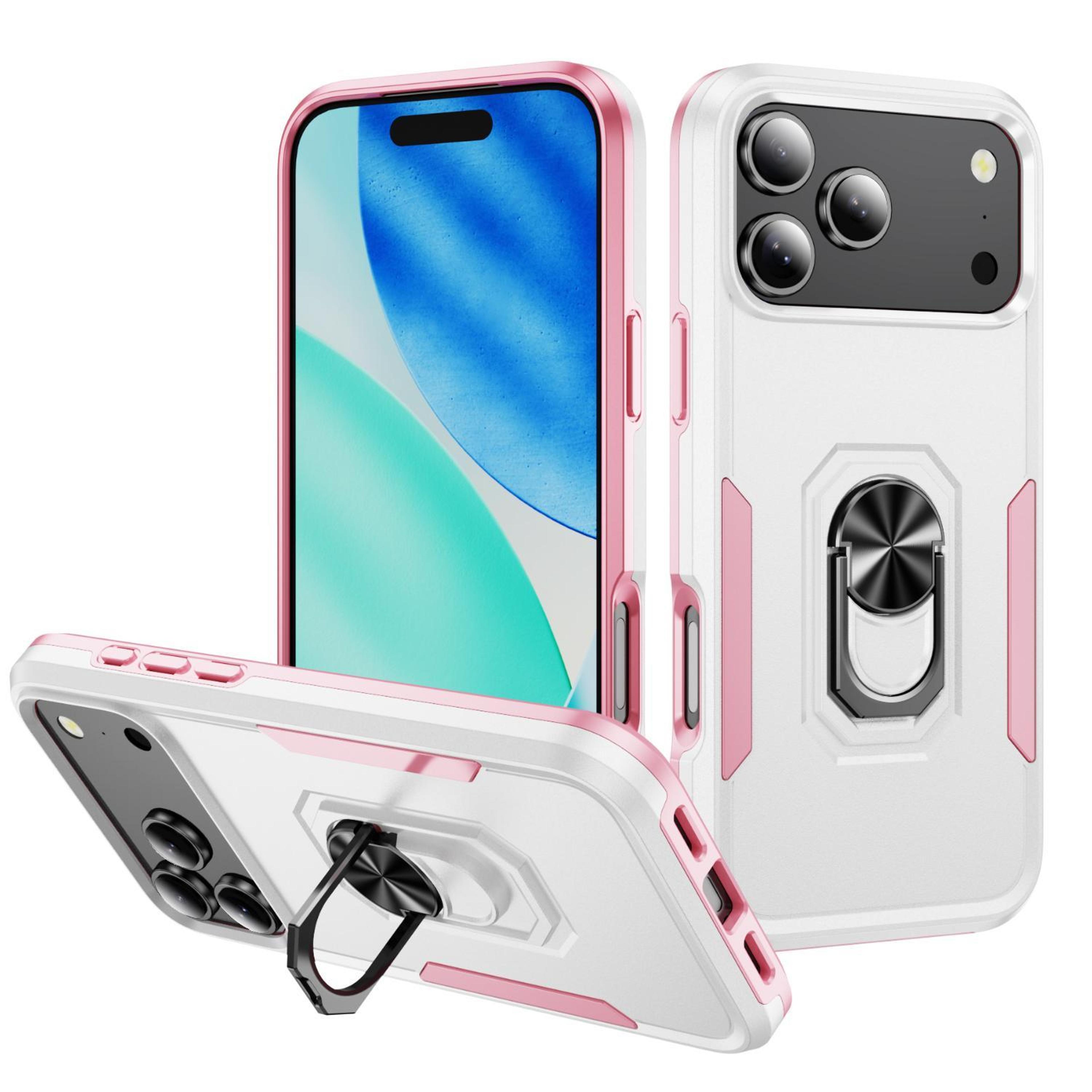 iphone 18 pro heavy duty pc tpu case with hidden ring holder