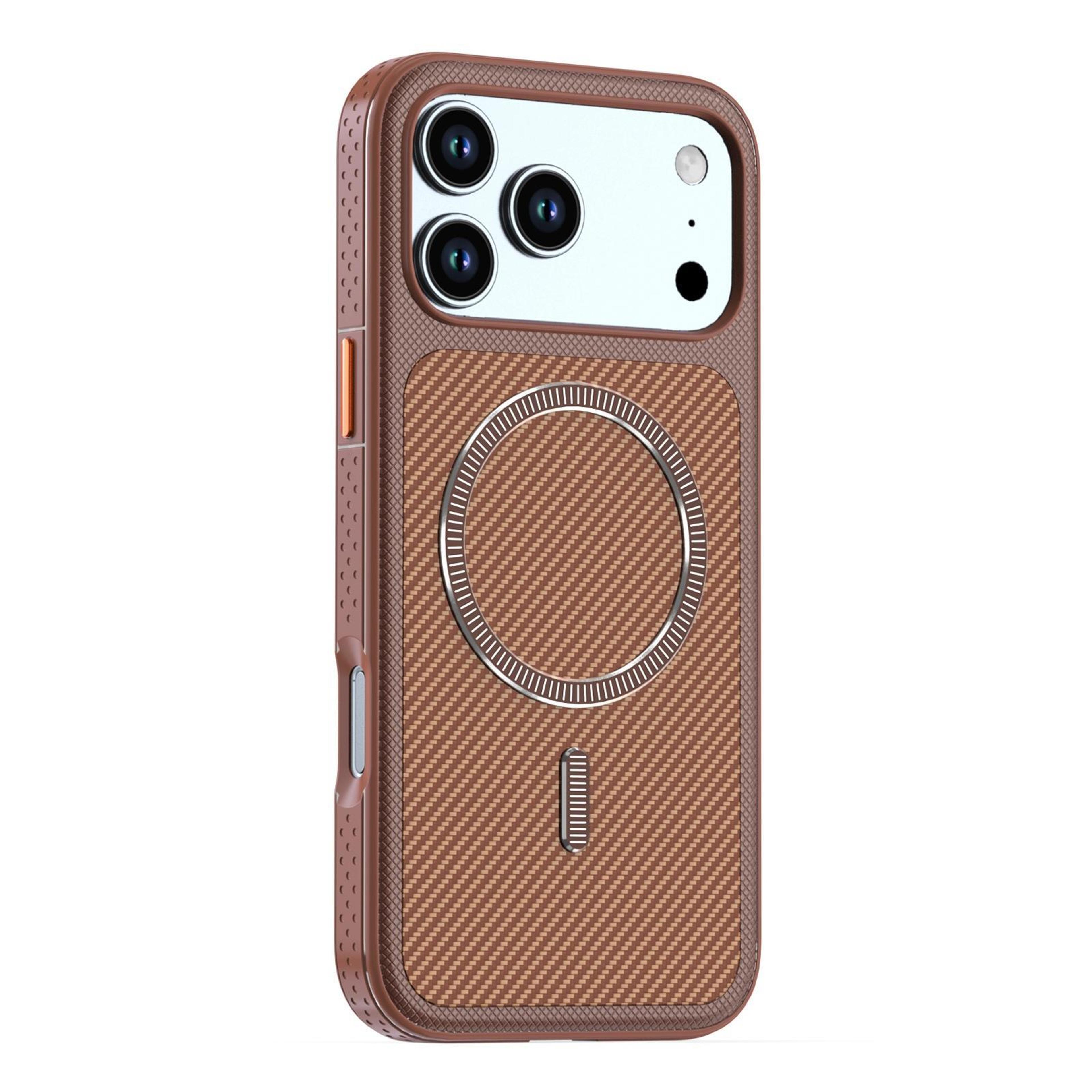 carbon fiber texture magnetic phone case for 18 pro max