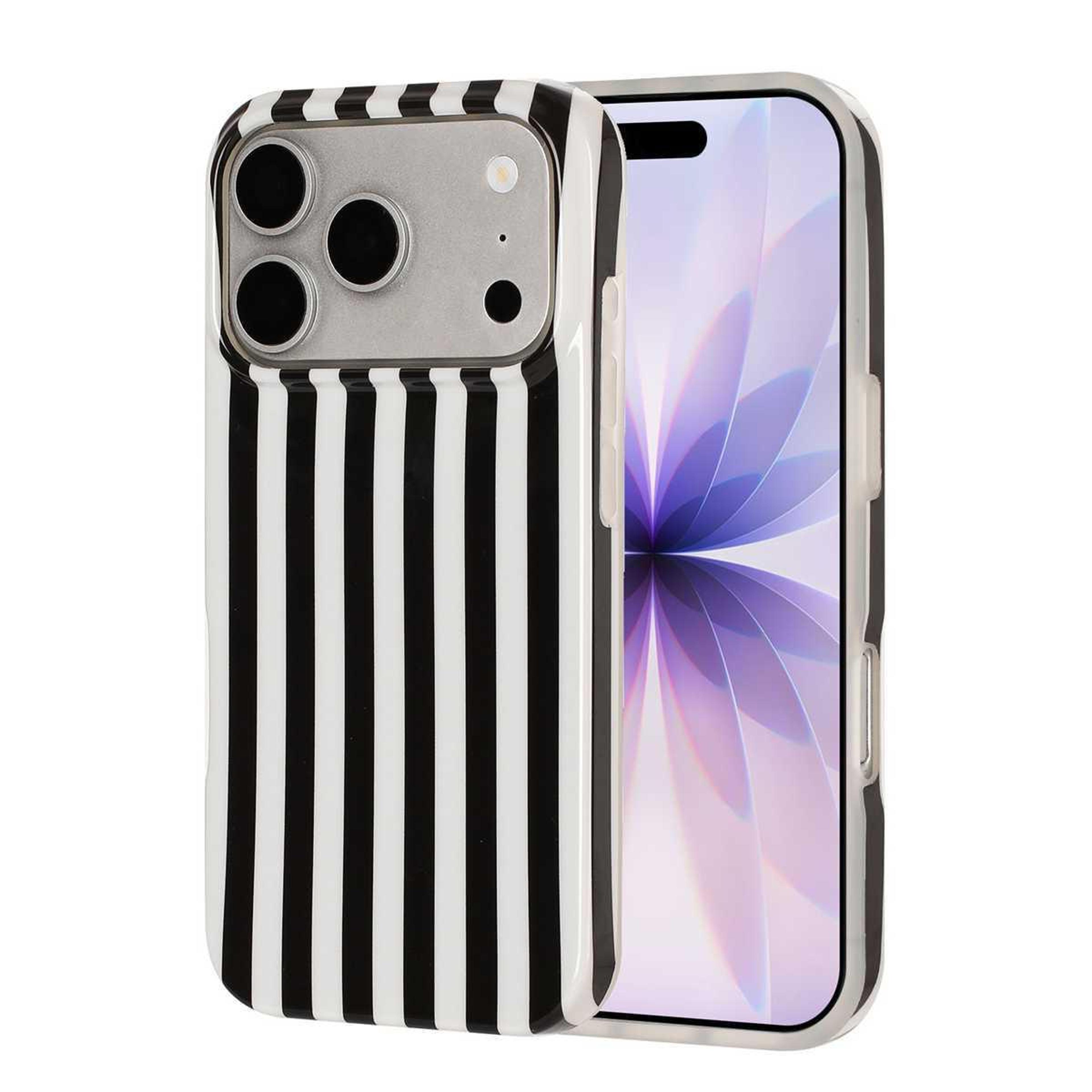 full coverage imd printed vertical stripe tpu phone case for 18 pro