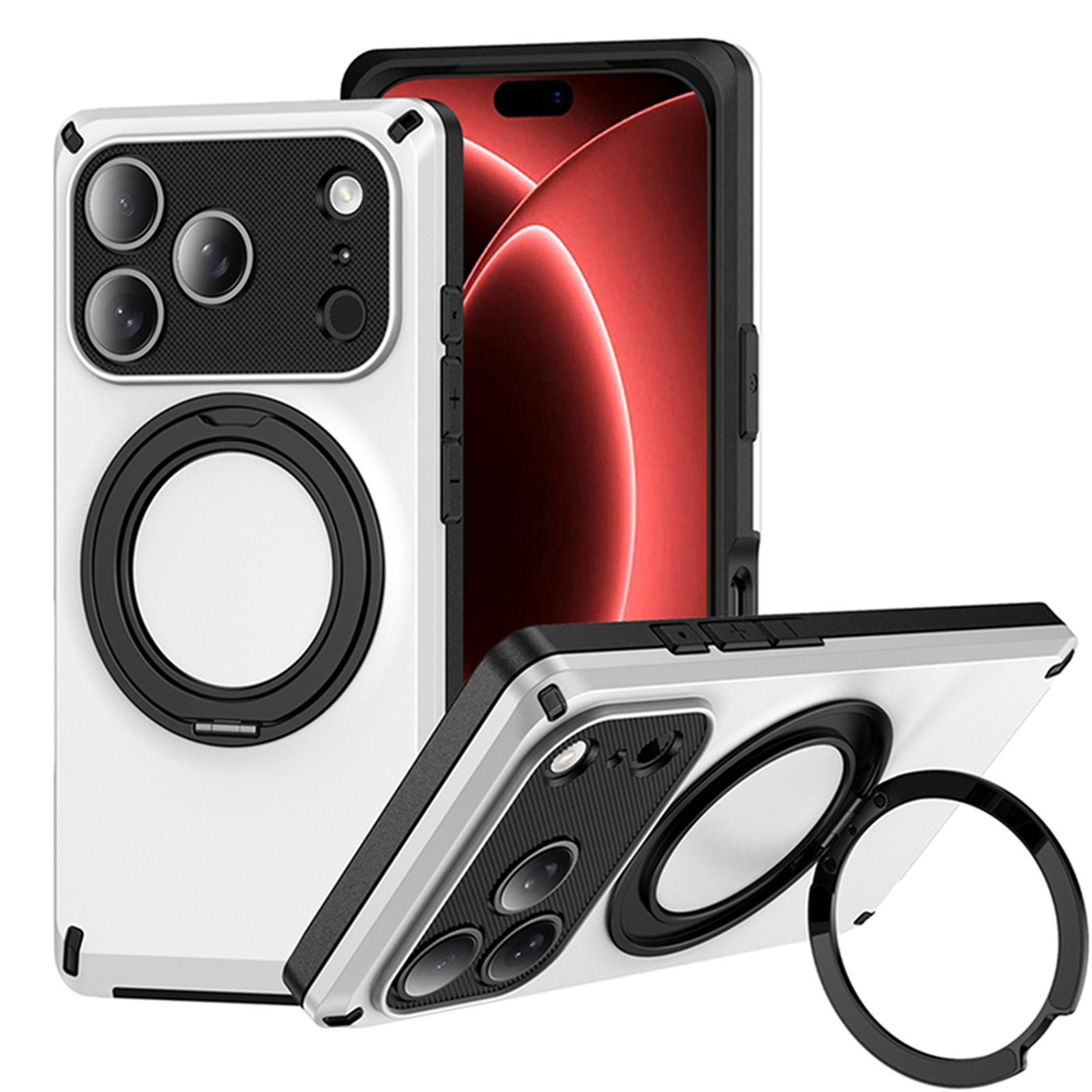iphone 18 pro max magnetic ring holder case with 360 degree stand