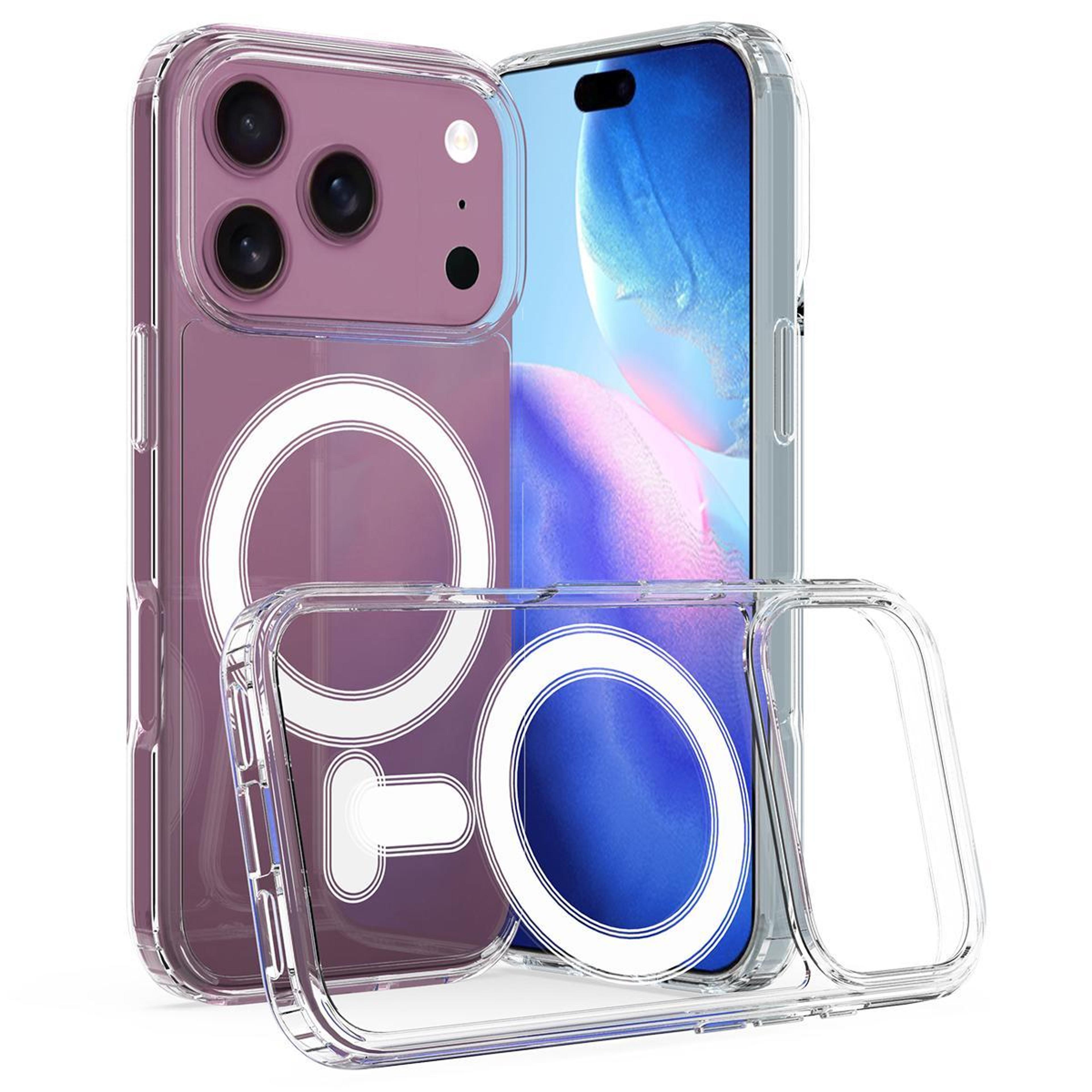 iphone 18 pro max magsafe clear case with pc tpu hybrid protection