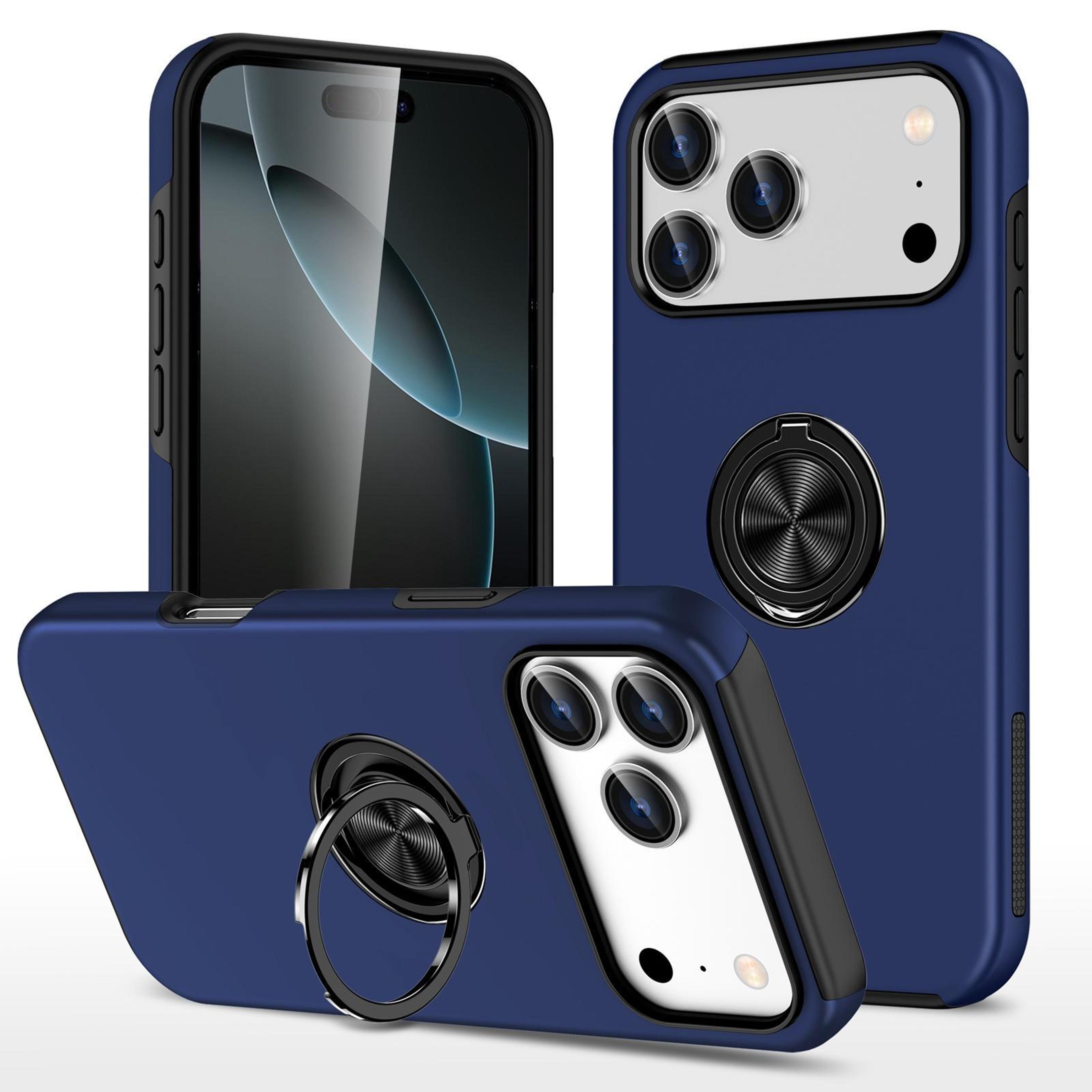 magnetic phone case with hidden 360° ring holder for 18 pro max