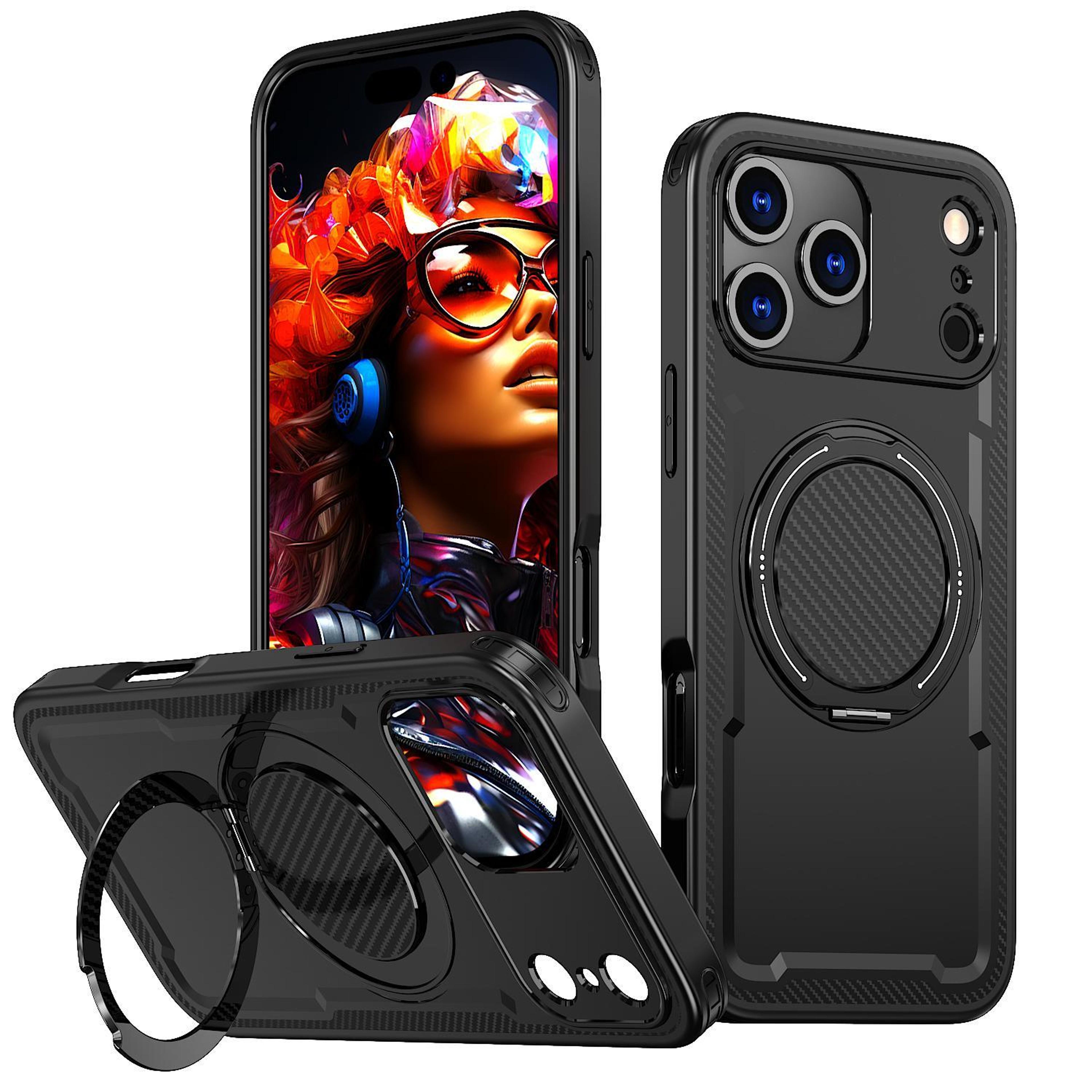 iphone 18 pro magnetic case with 360 degree rotating stand