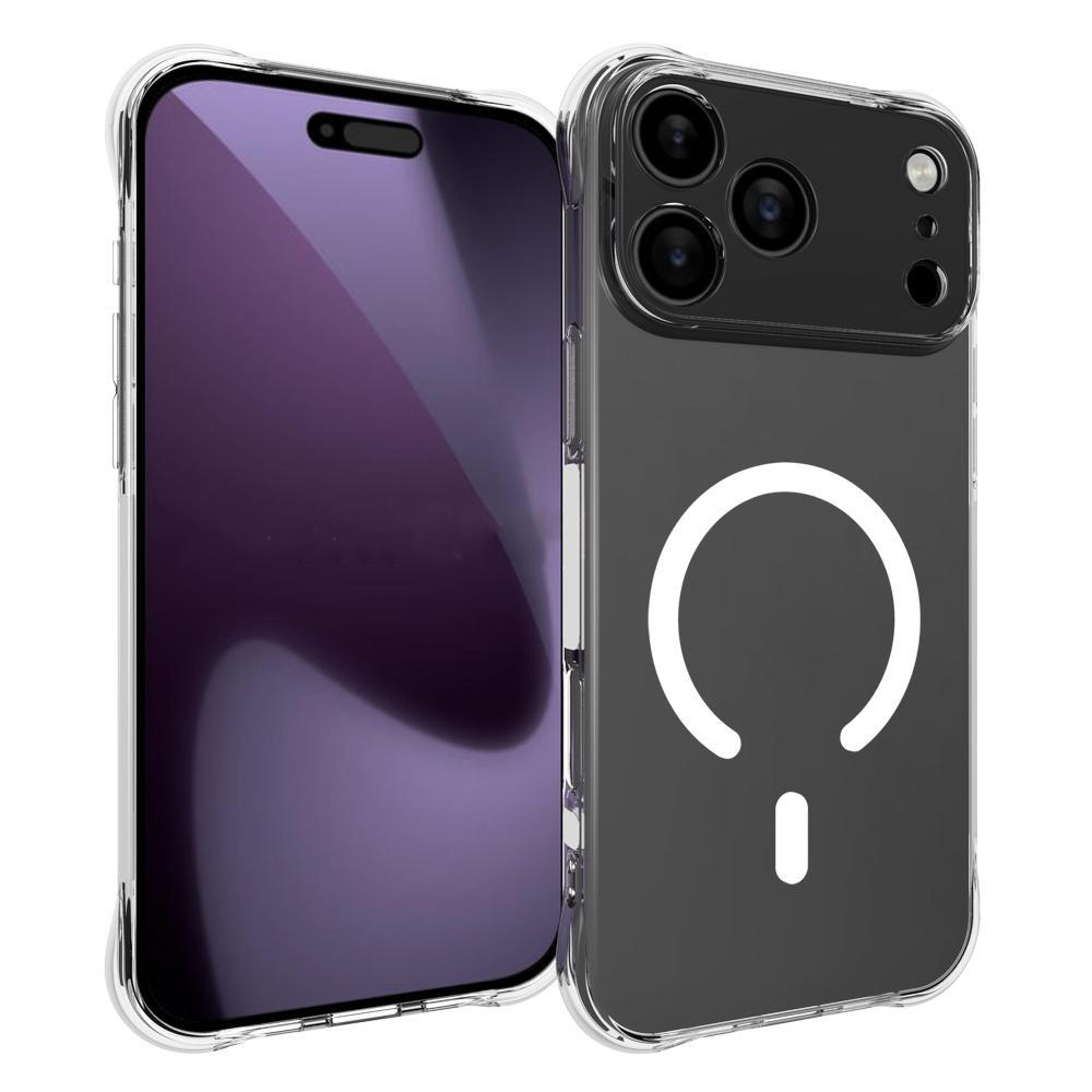 transparent magnetic tpu case for iphone 18 pro max shockproof non-slip design
