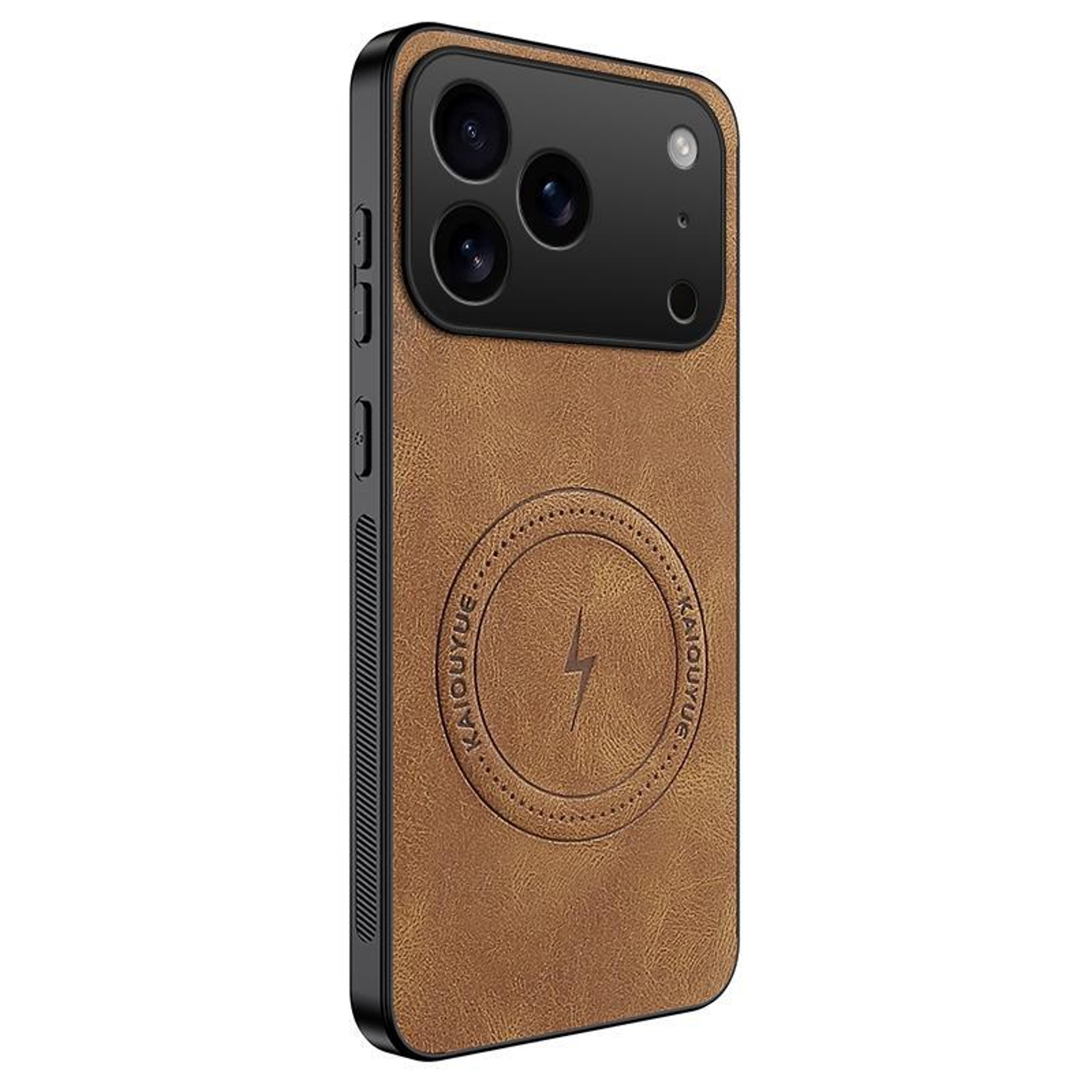 iphone 18 pro magnetic phone case with nappa texture and slim pc tpu design
