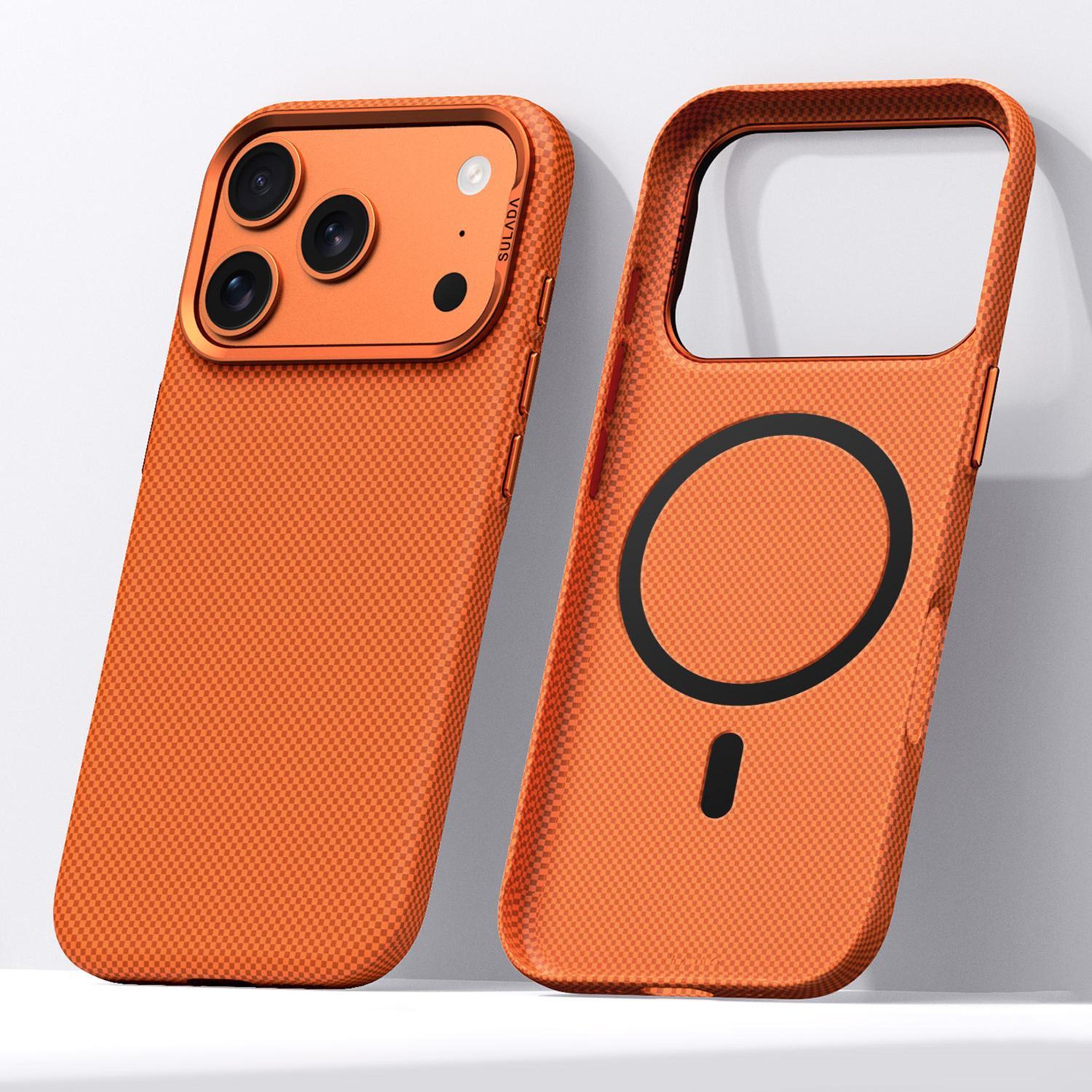 iphone 18 pro max magnetic case with 600d kevlar-textured skin-feel finish