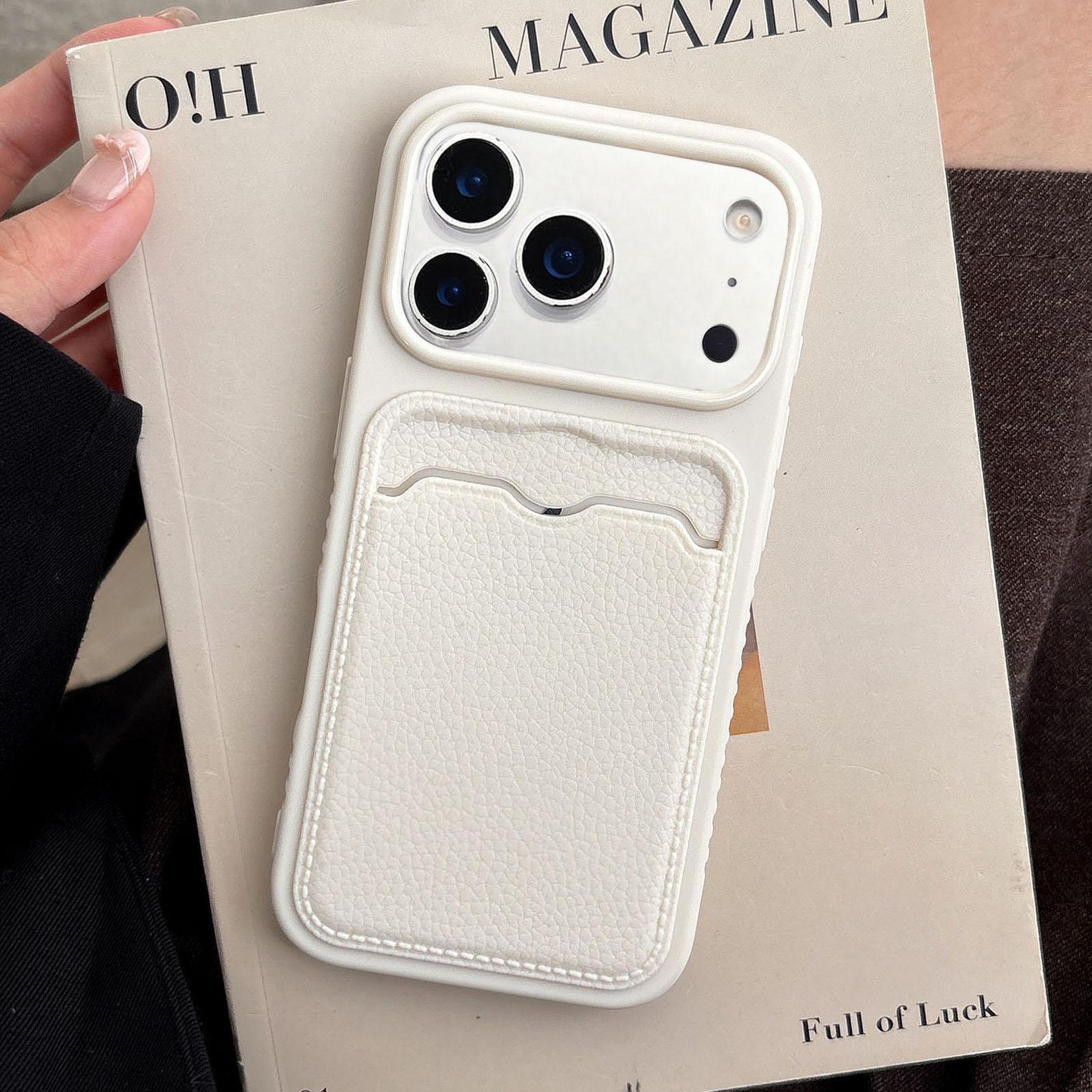 18 pro max tpu lychee texture phone case with card slot