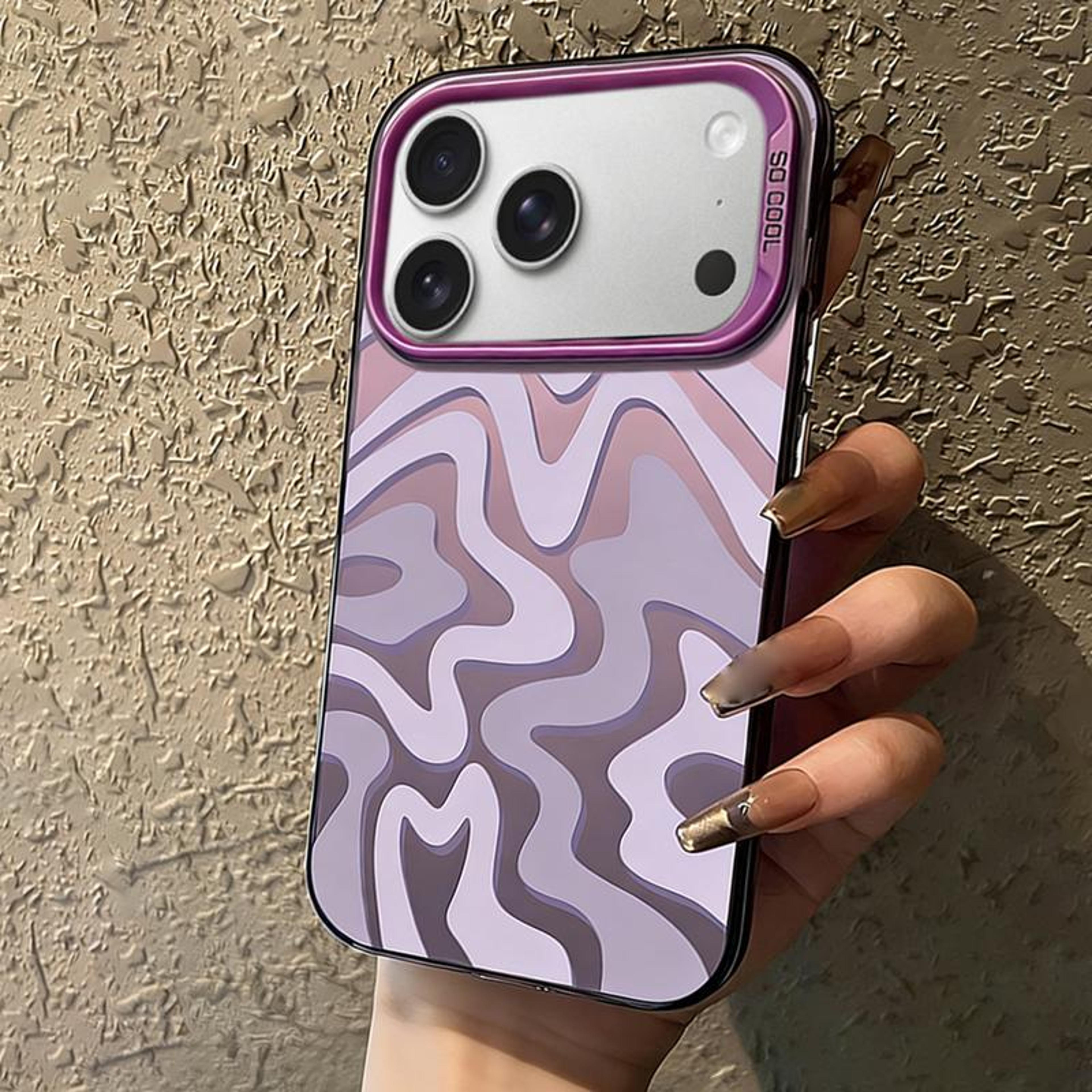 wavy stripe frosted 2-in-1 pc phone case for iphone 18 pro max