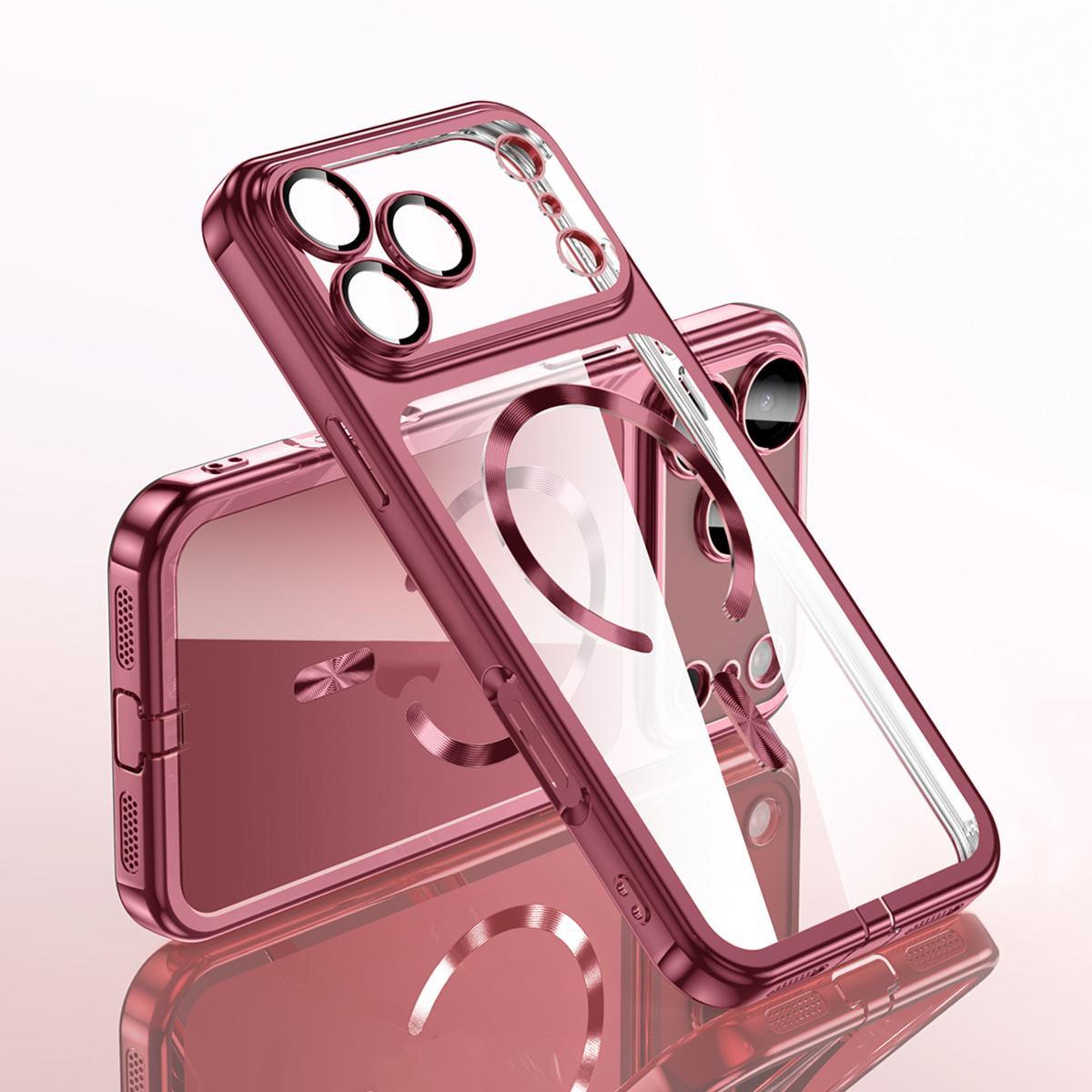 18 pro max magnetic tpu phone case with dust plug and lens film