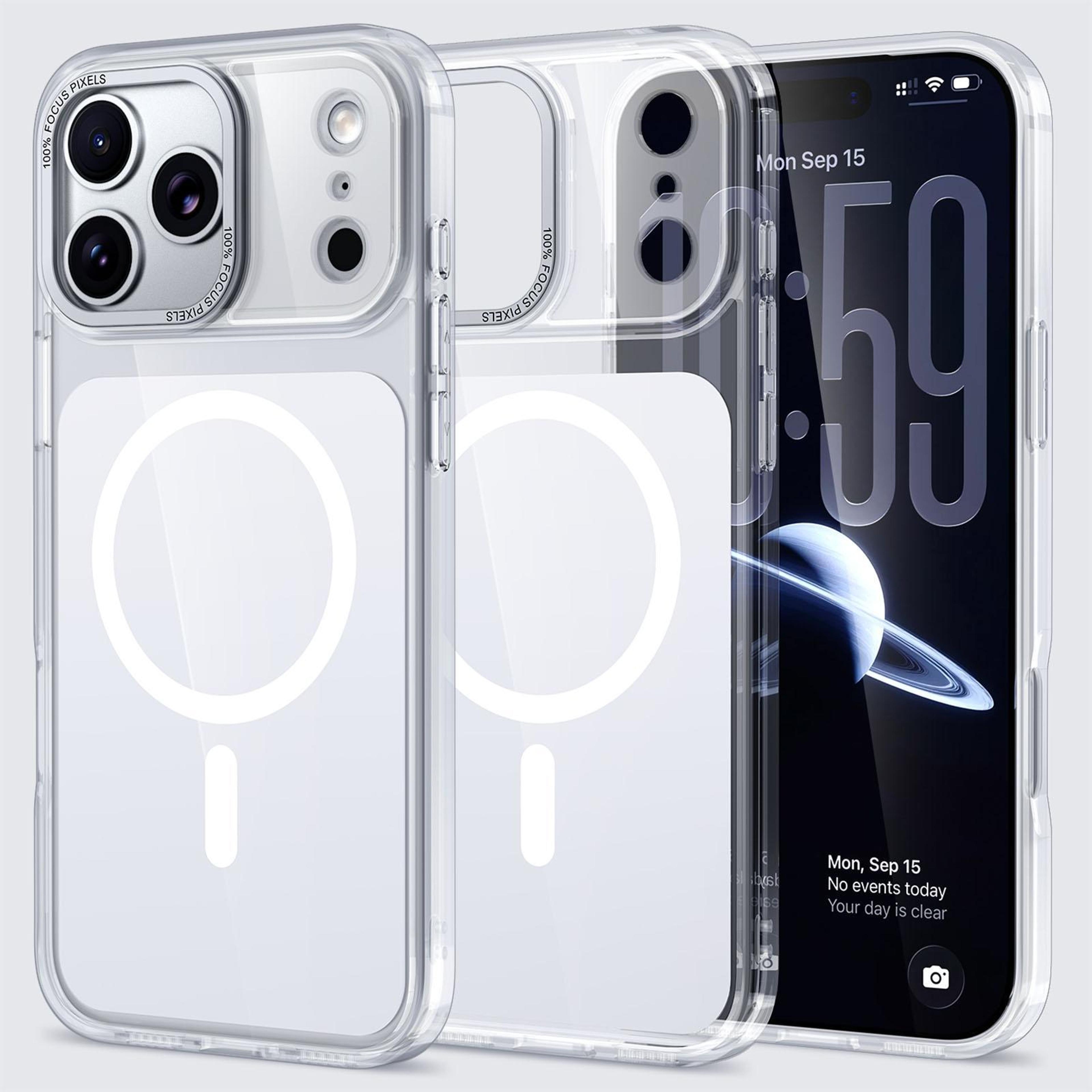iphone 18 pro max transparent magnetic magsafe case with metal camera frame