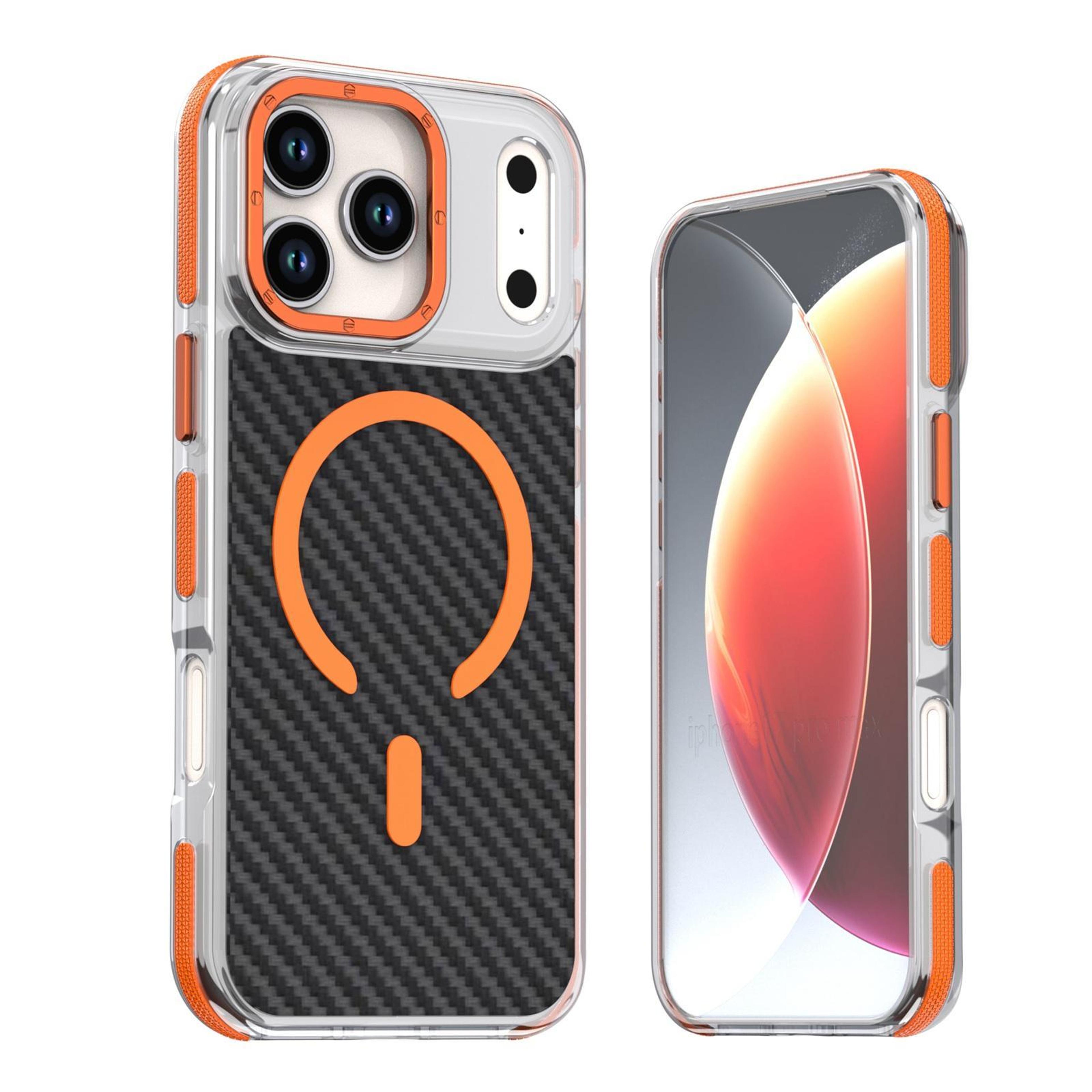 iphone 18 pro dual-color carbon fiber texture magsafe phone case