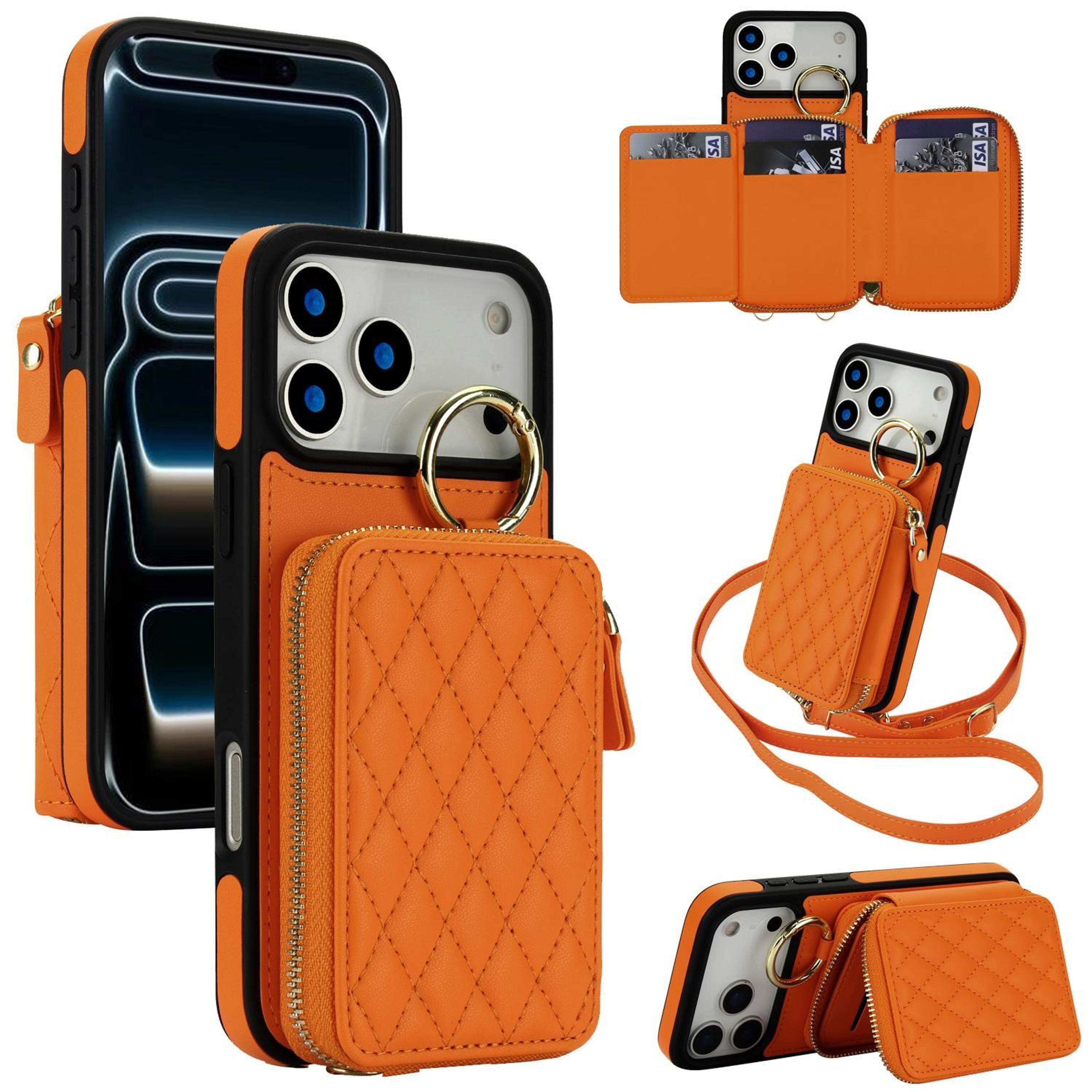18 pro max crossbody rfid wallet phone case with kickstand