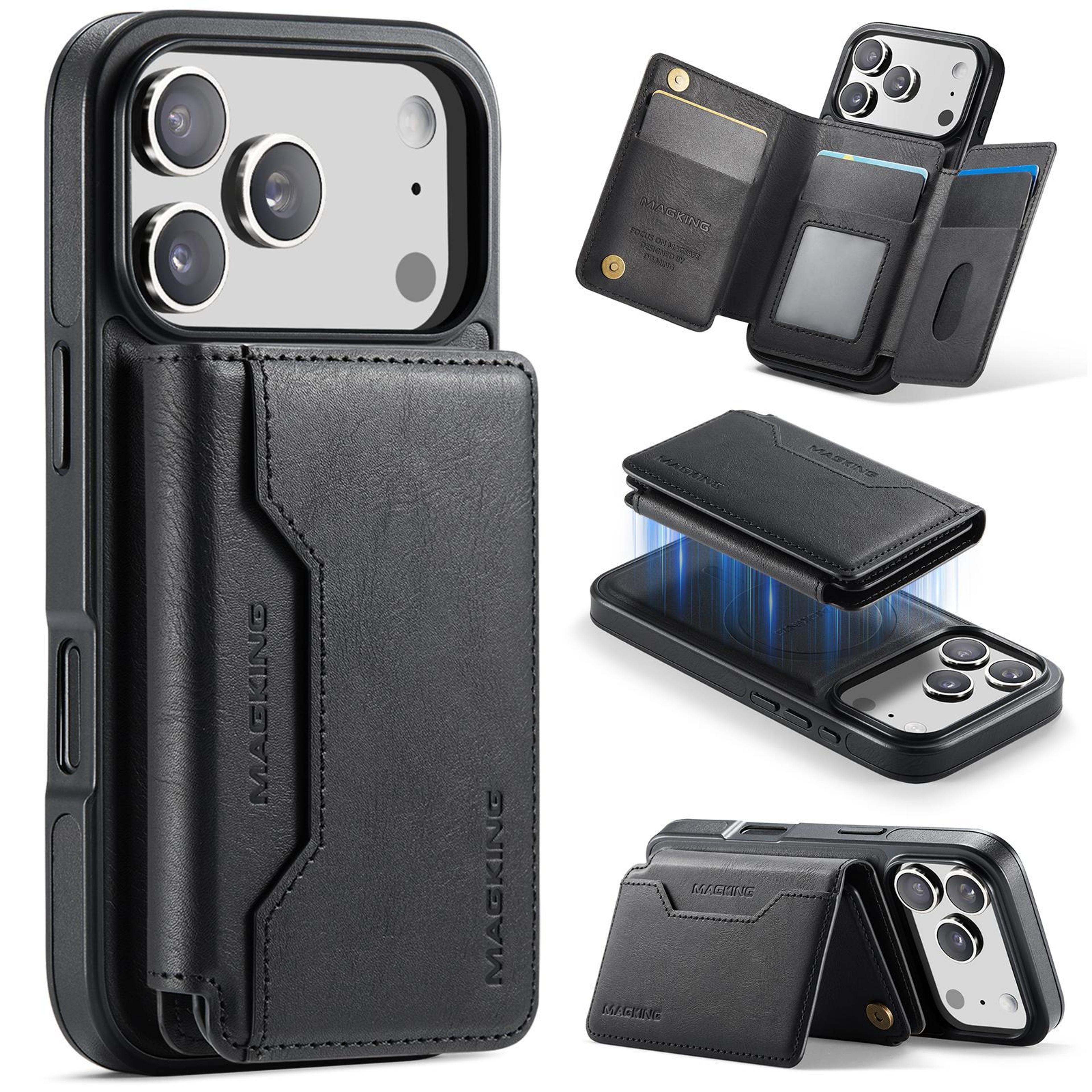 iphone 18 pro wallet case with detachable magnetic 7-slot card holder