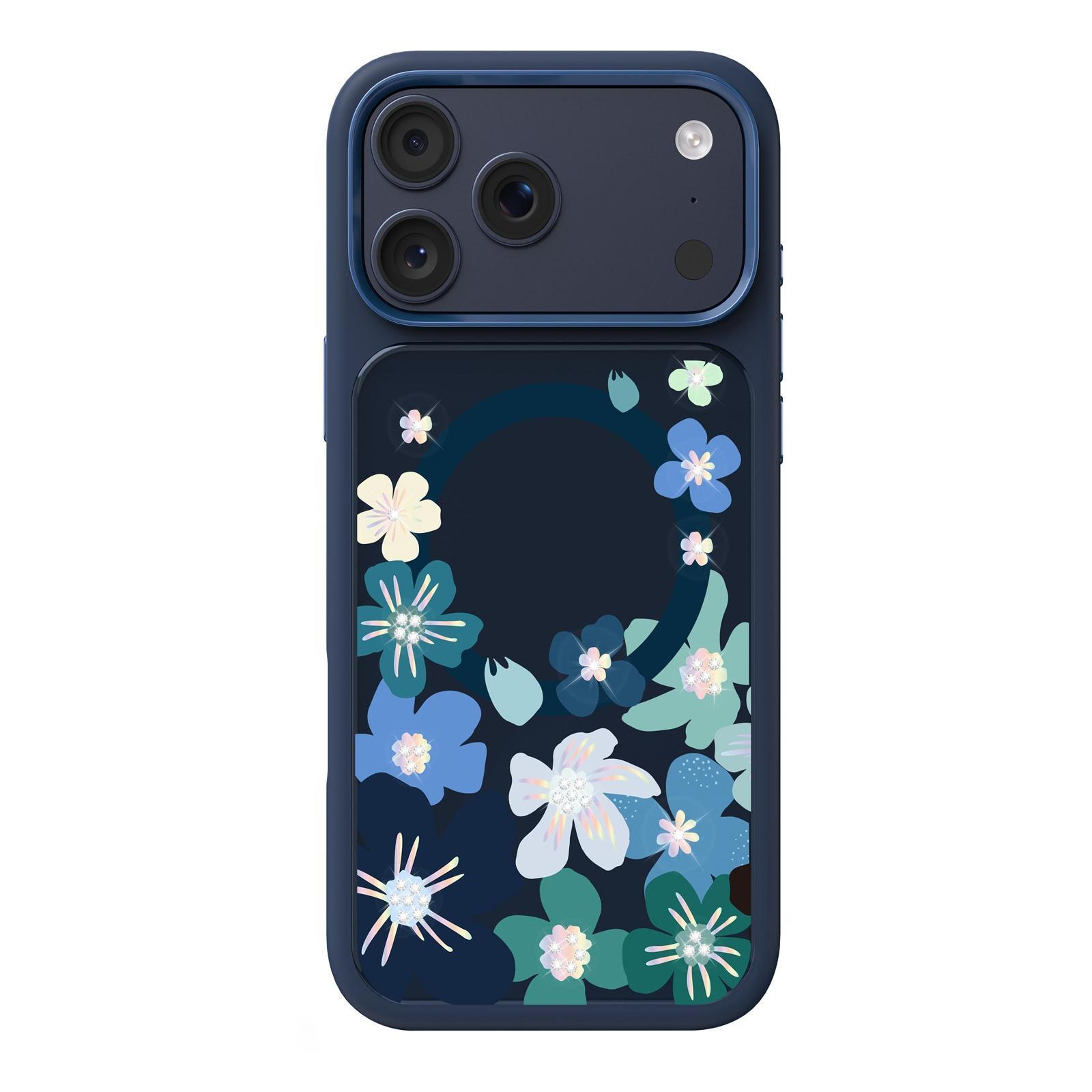 iphone 18 pro magnetic liquid silicone floral phone case