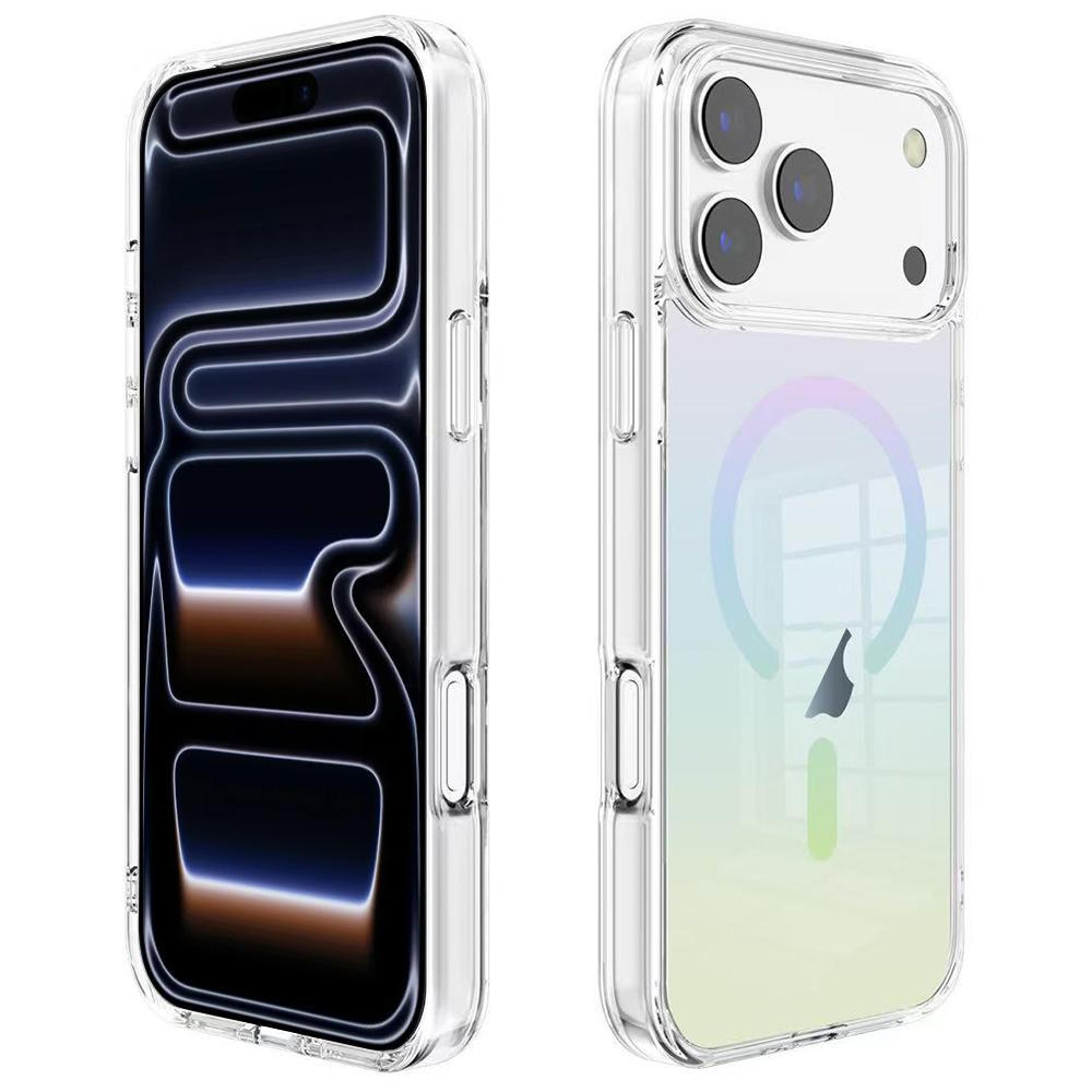 gradient transparent magnetic phone case for 18 pro max