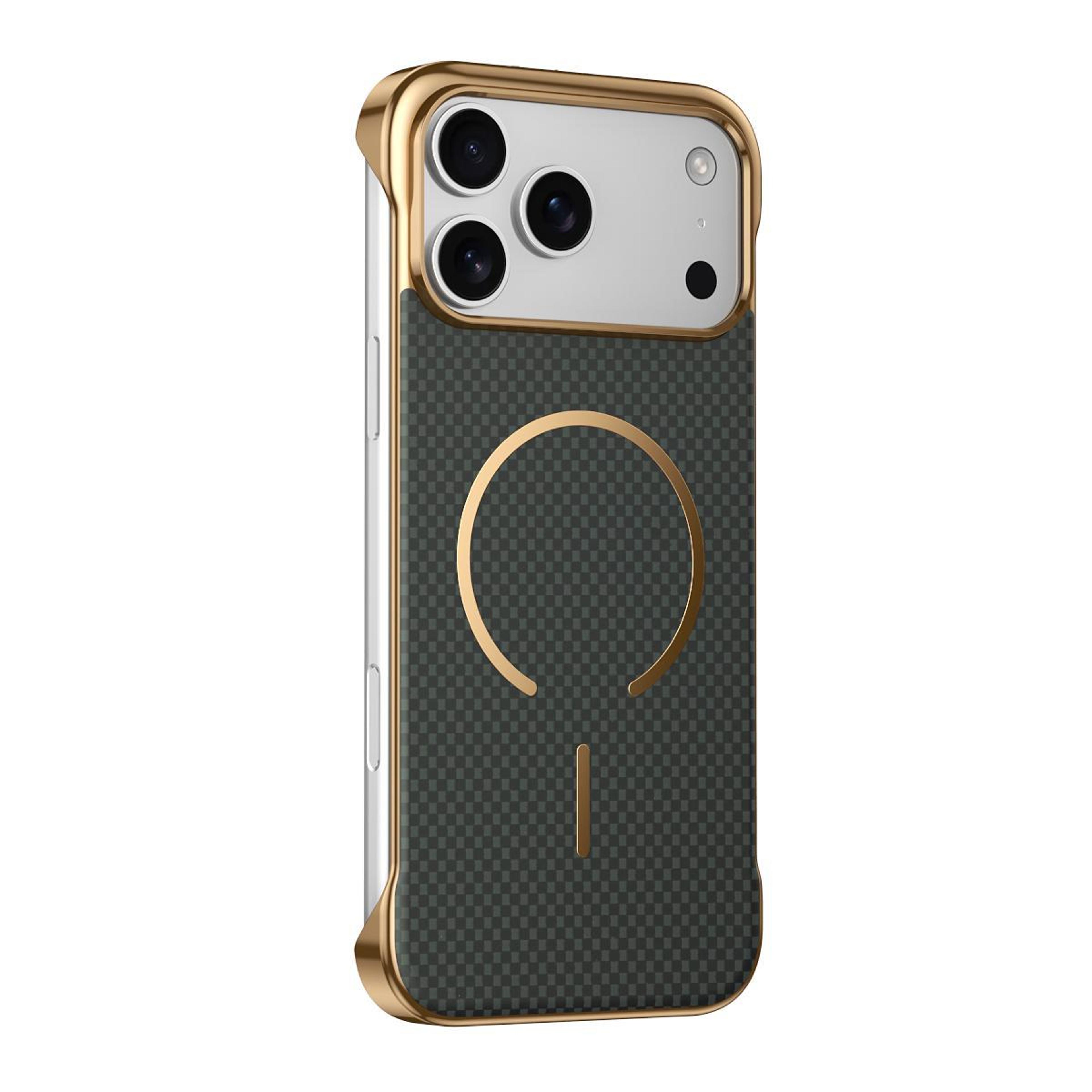 iphone 18 pro borderless magnetic pc phone case with kevlar texture