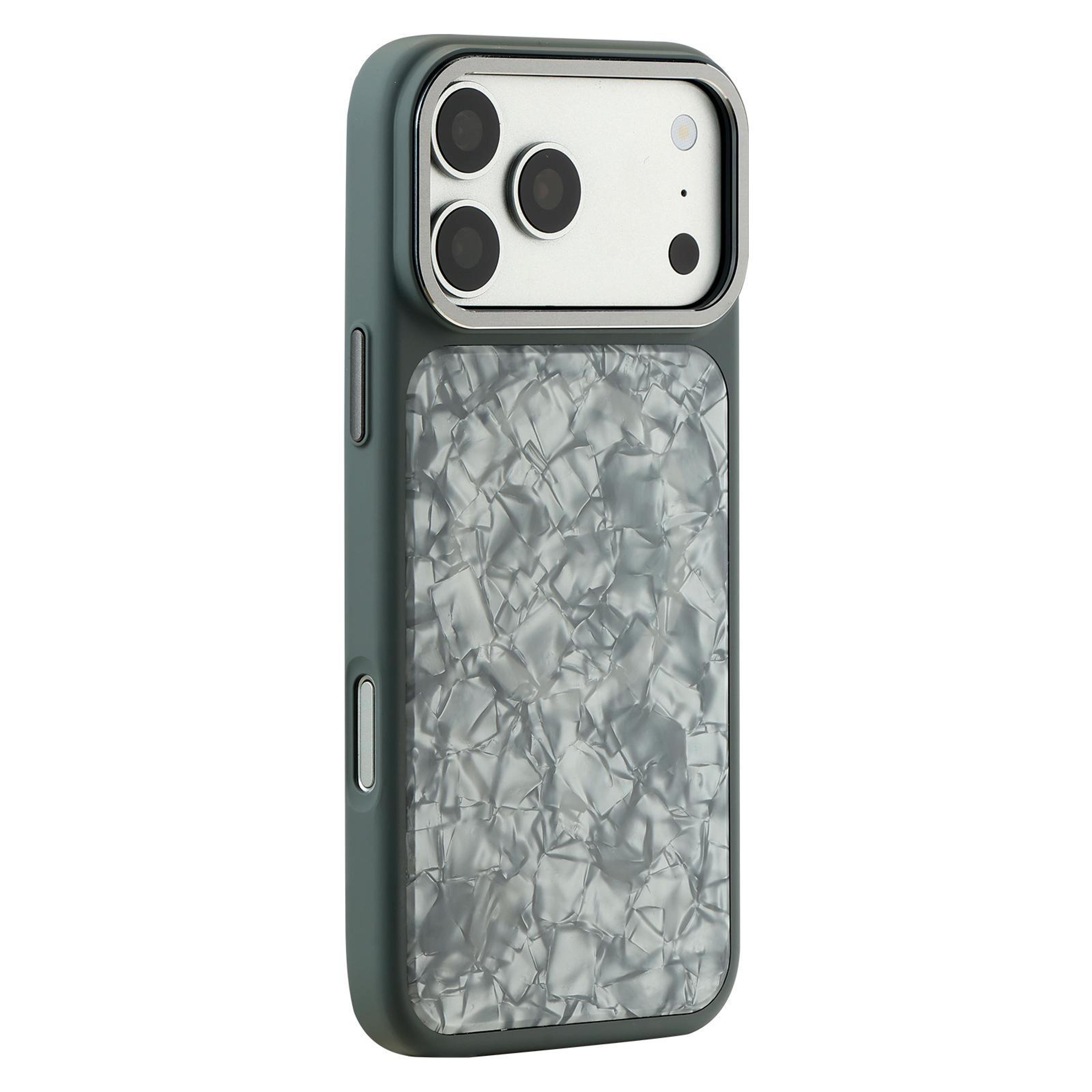 iridescent magnetic iphone 18 pro case with seashell pattern