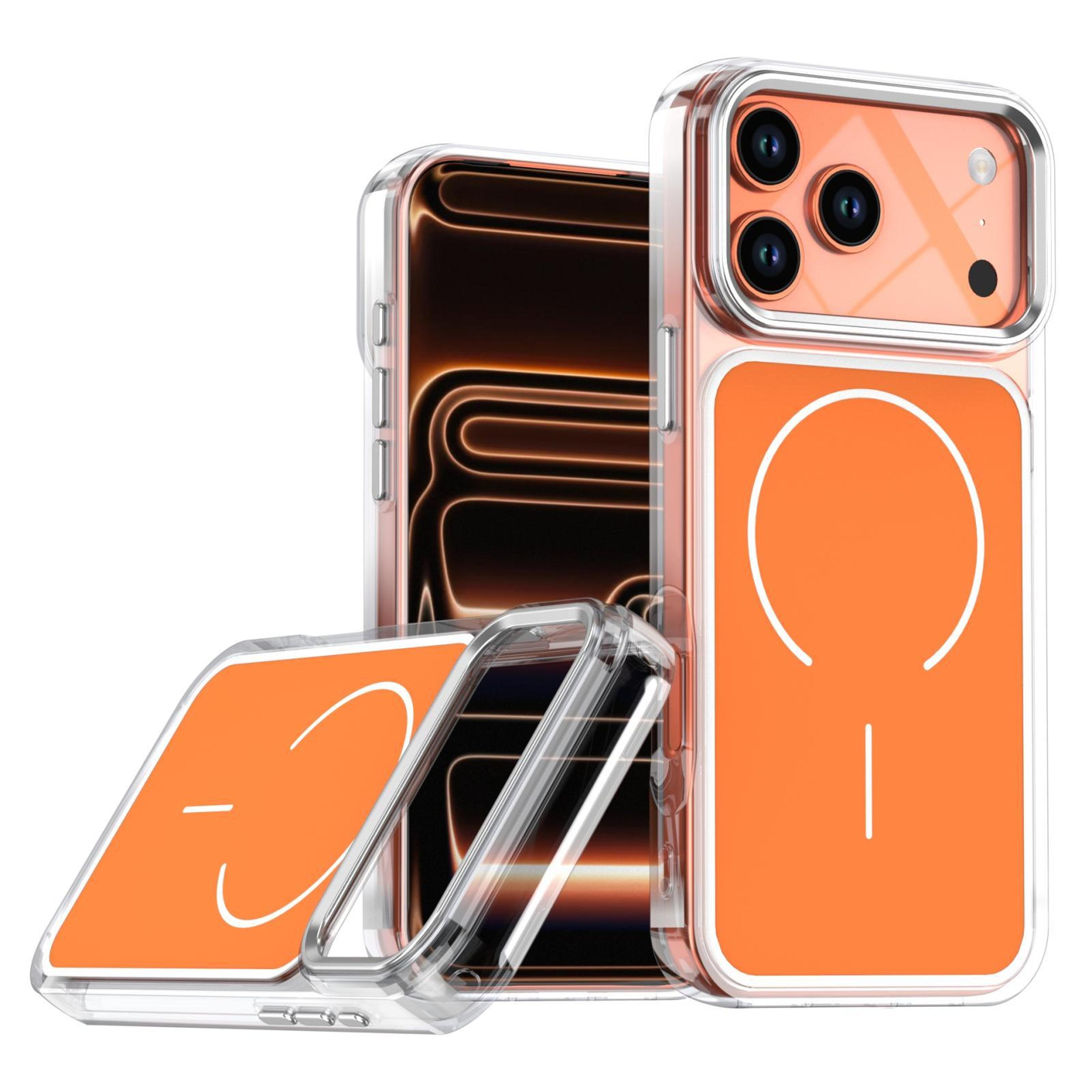 iphone 18 pro max magsafe magnetic phone case with two-color acrylic tpu design