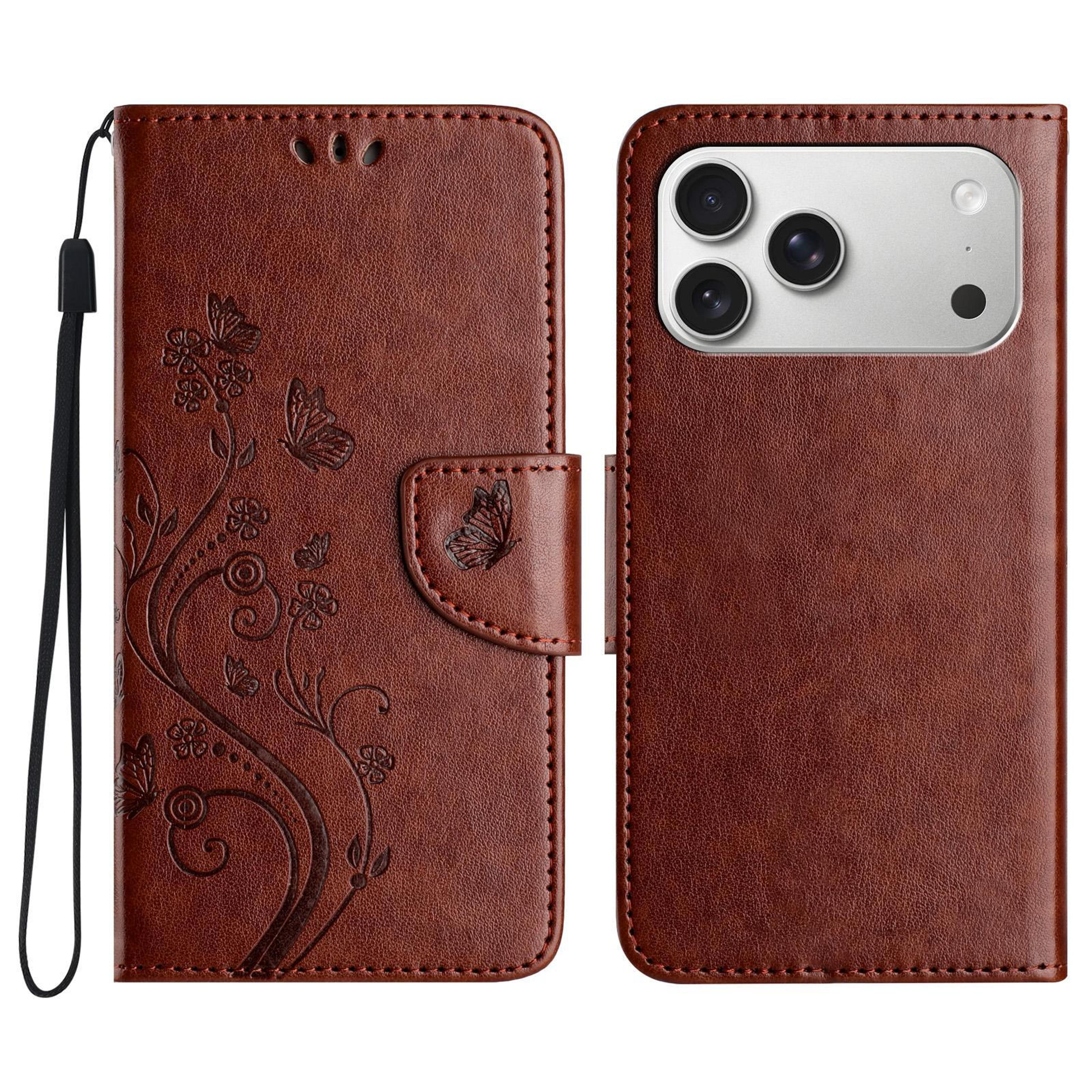 18 pro butterfly flower pattern flip pu leather wallet phone case