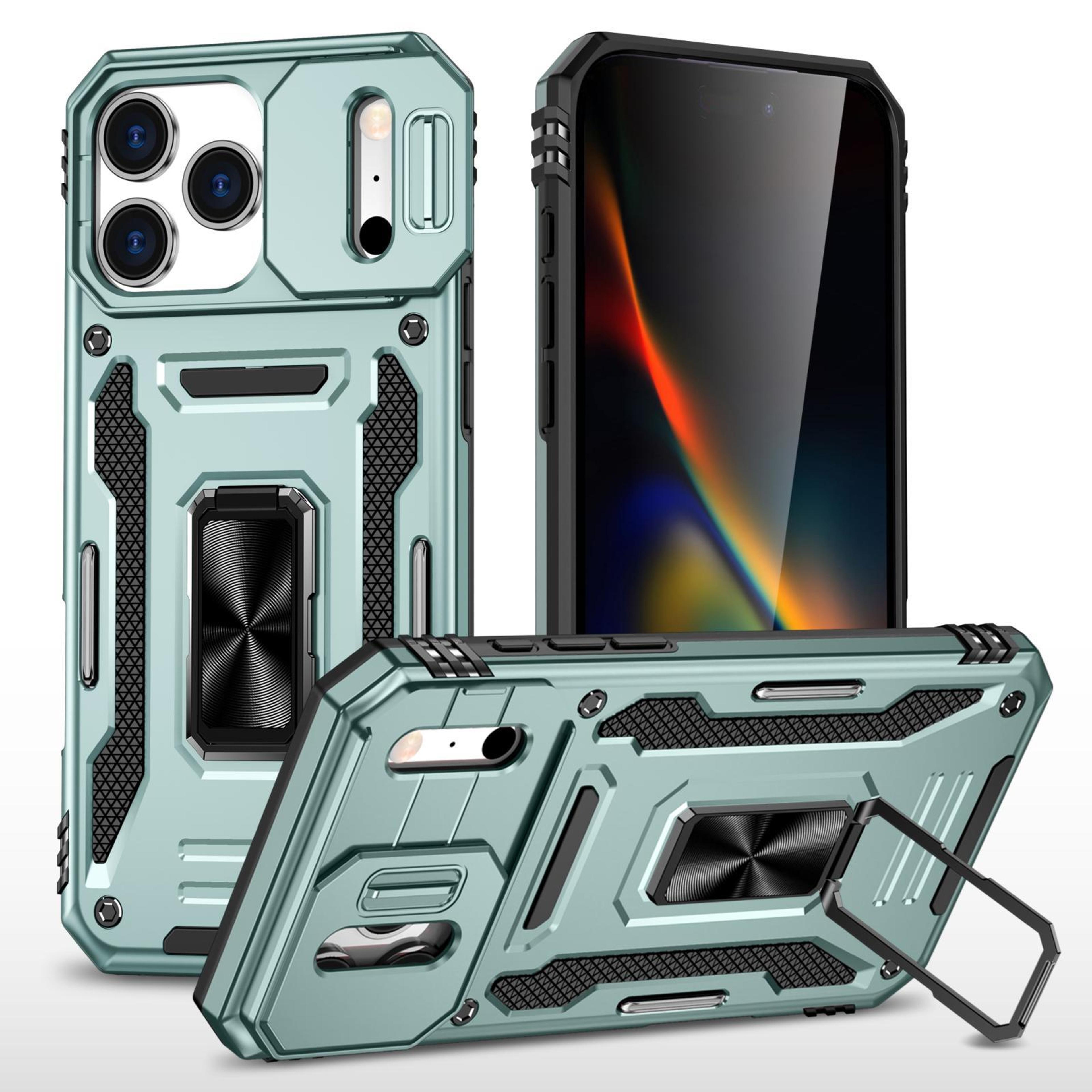 armor pc tpu camera shield phone case for 18 pro with rotating ring stand