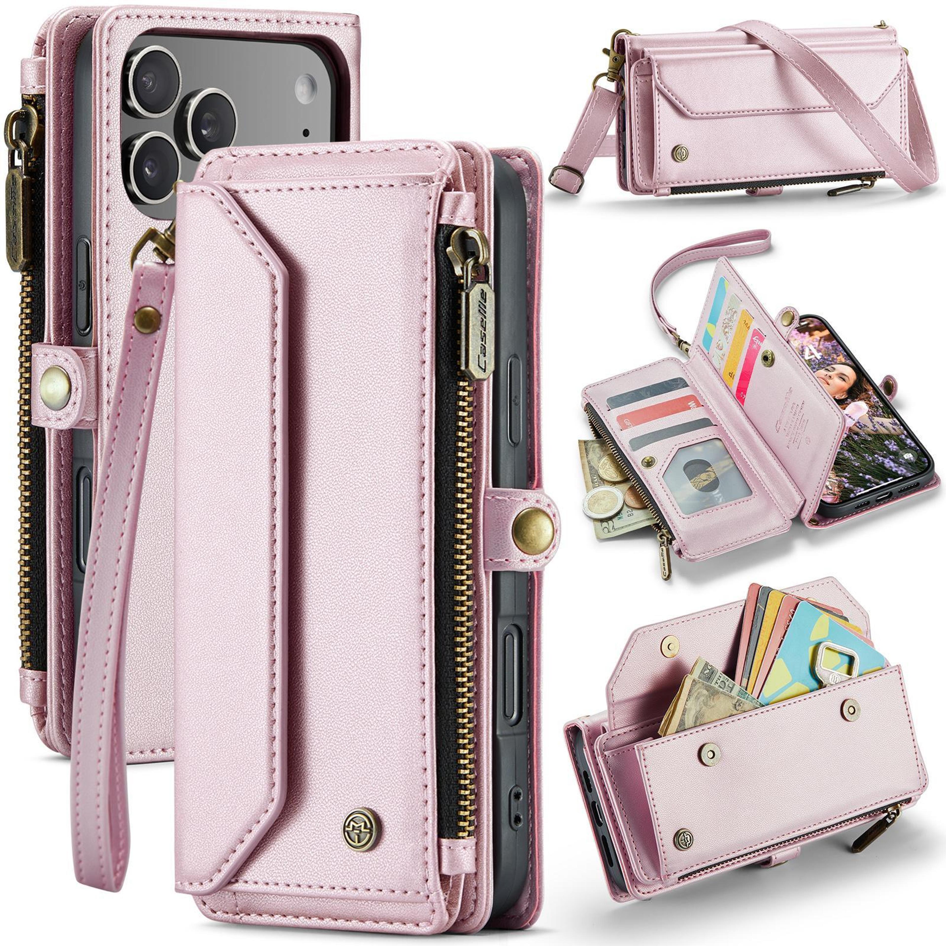 iphone 18 pro max wallet case with rfid blocking and crossbody straps