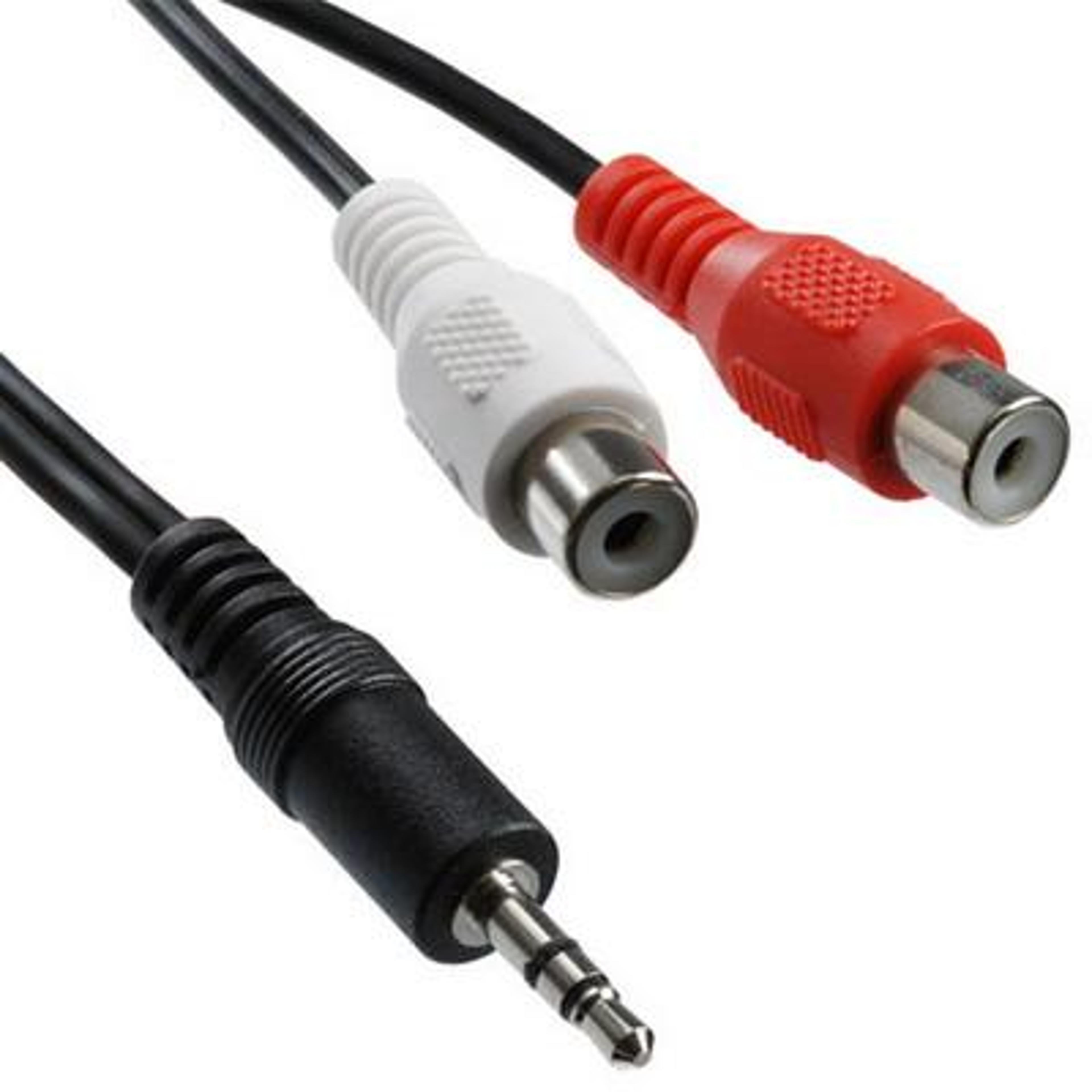 3.5mm male to dual rca female audio y adapter cable 7.9 inch