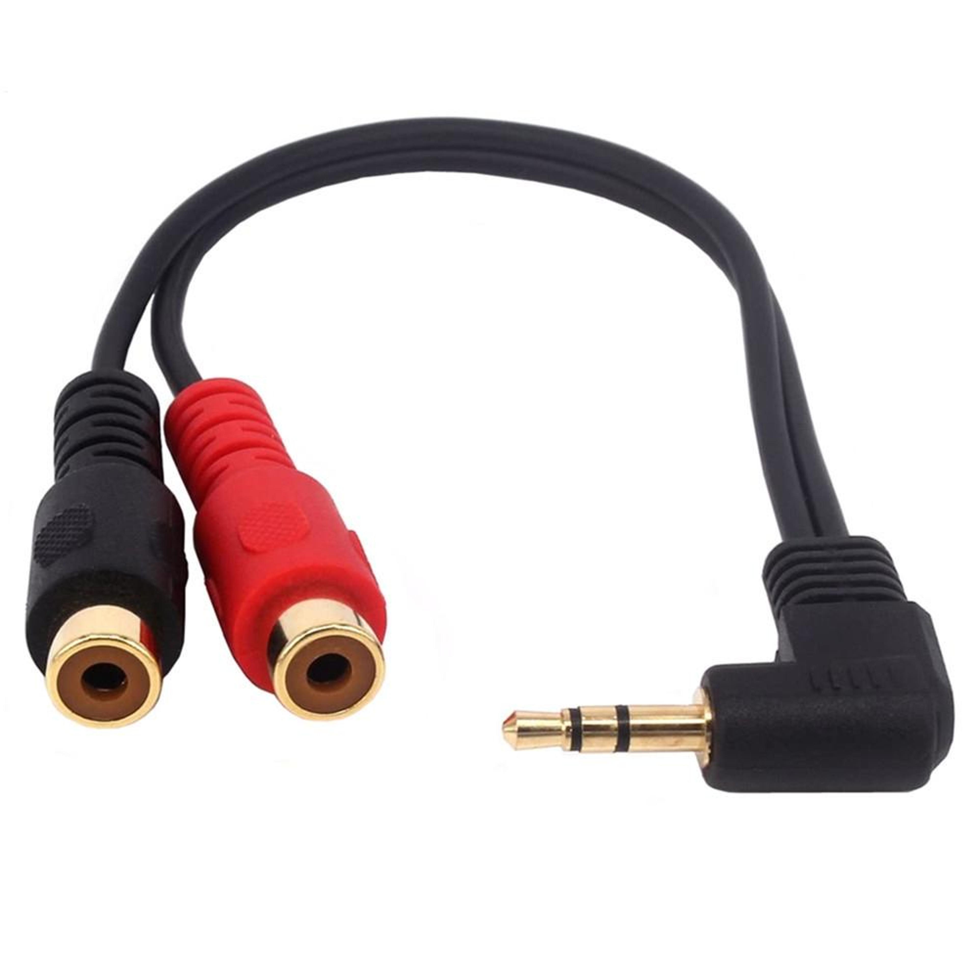 3.5mm male to dual rca female stereo audio adapter cable 7.9 inch