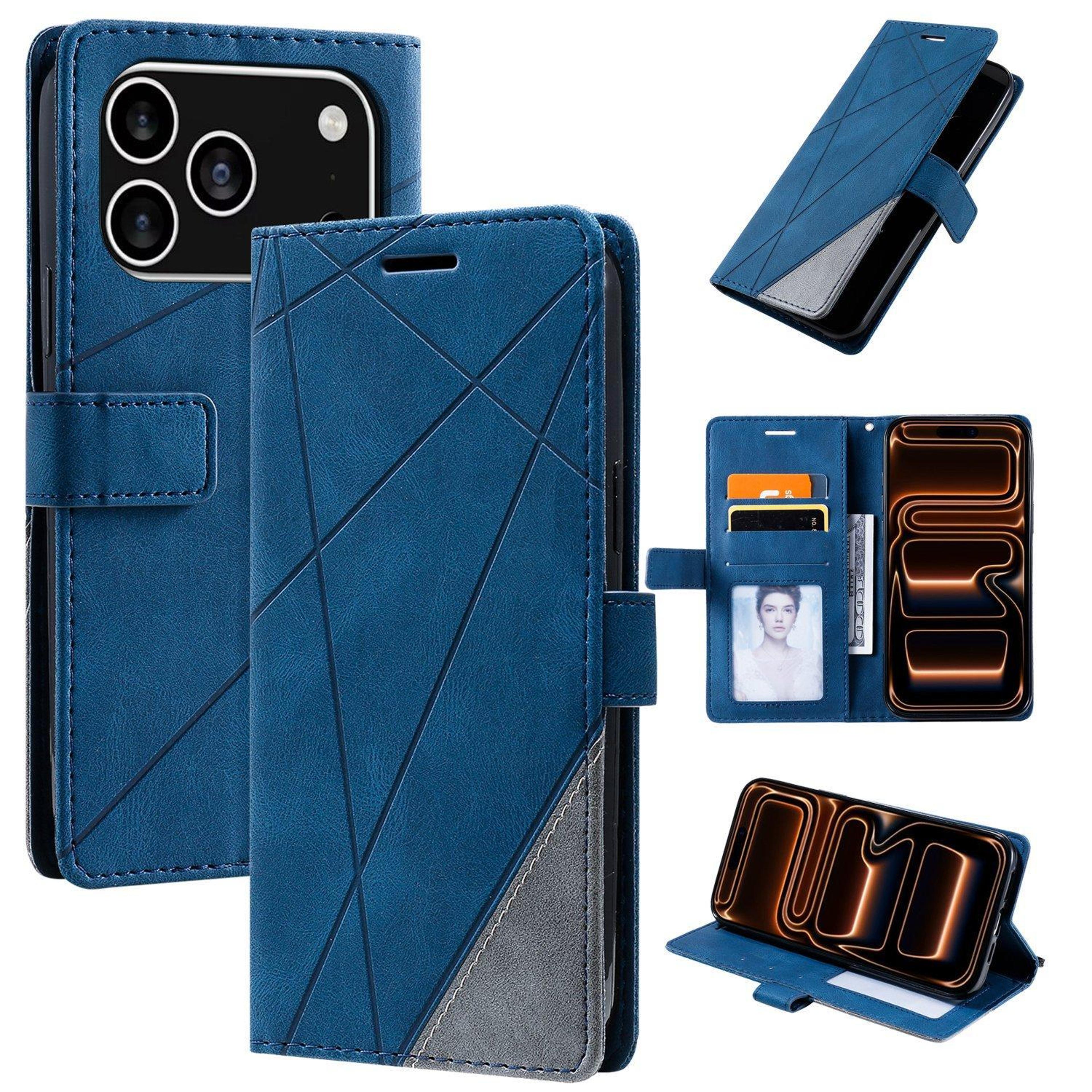 iphone 18 pro max pu tpu wallet case with card slots and kickstand