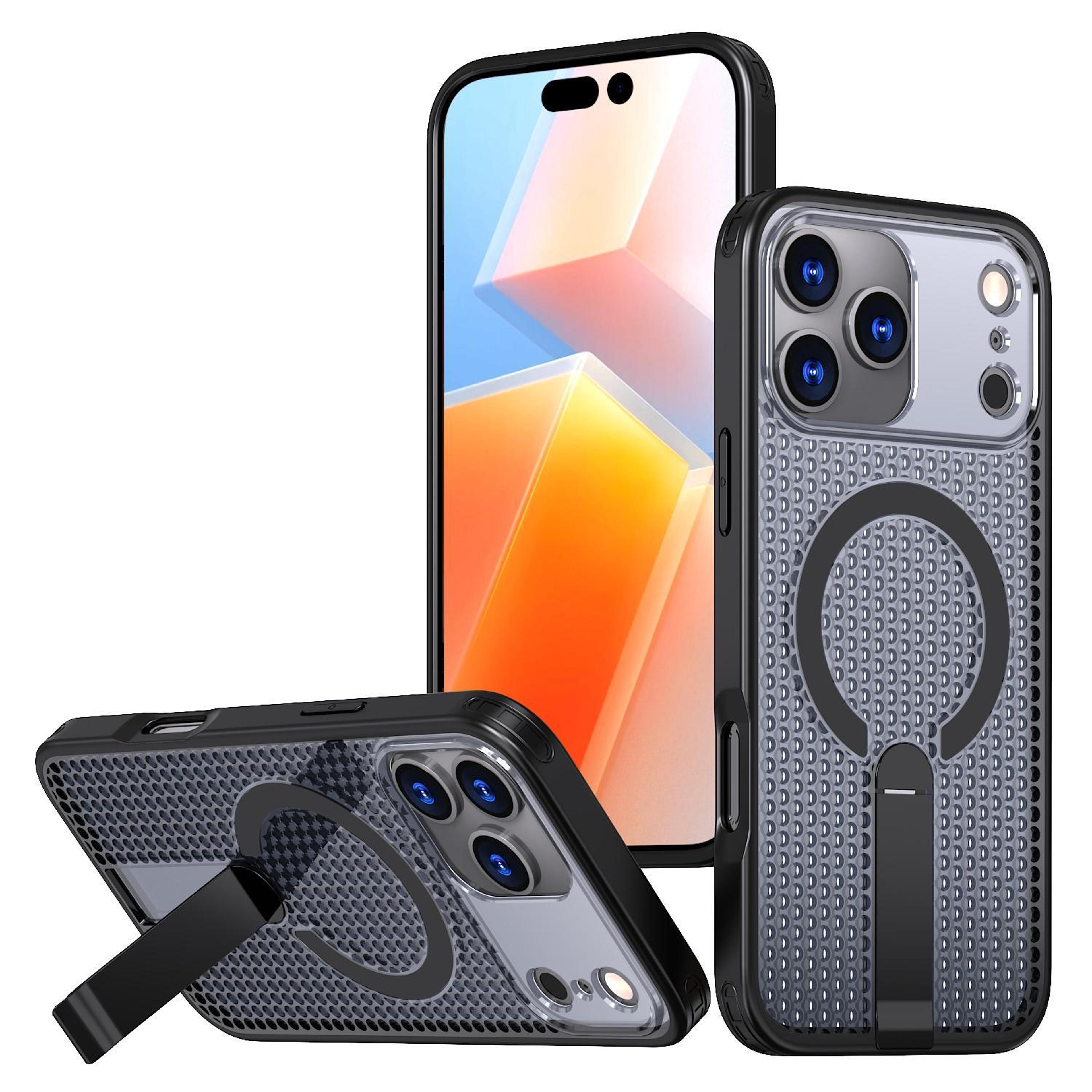 18 pro magnetic wireless charging phone case with kickstand