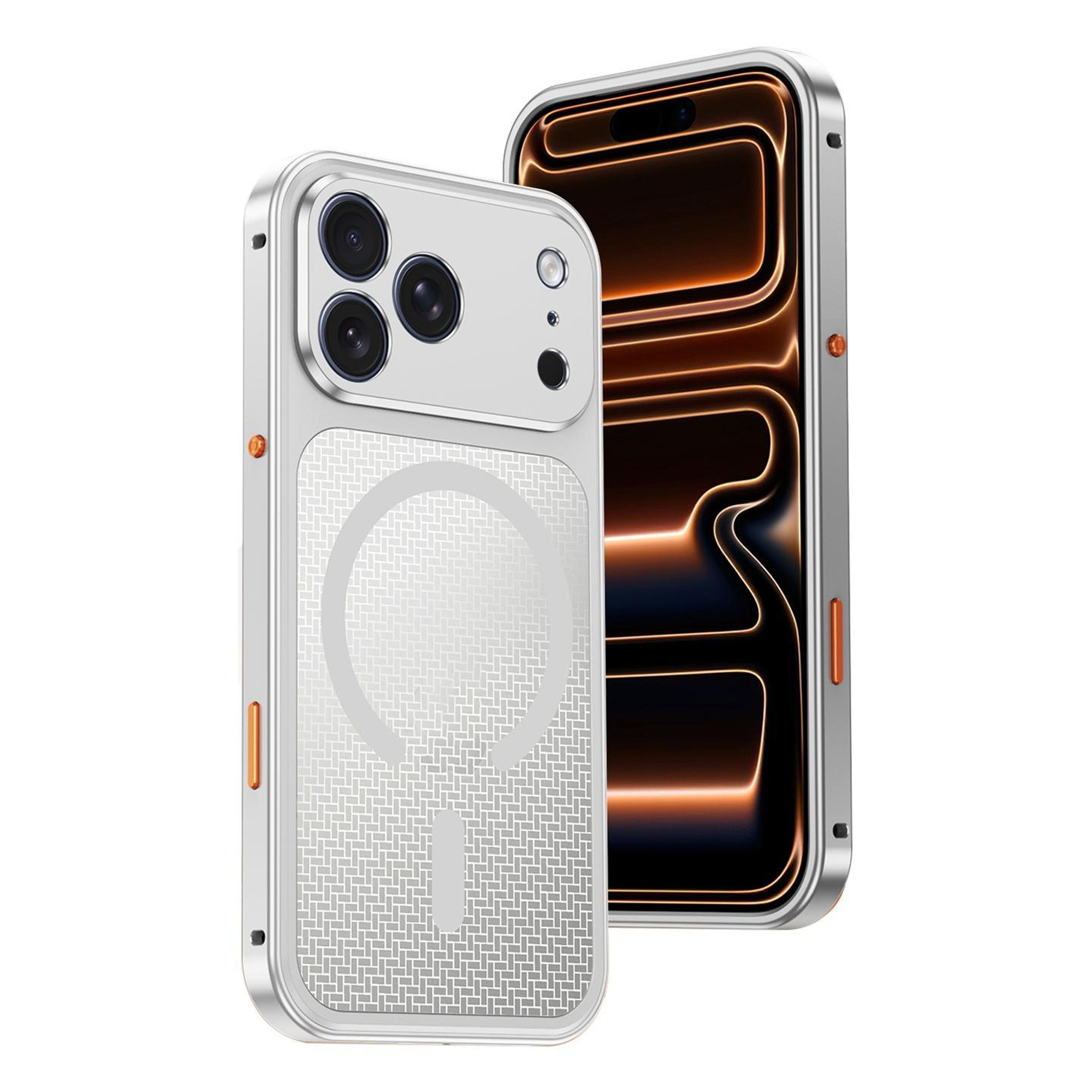 18 pro max magnetic metal cooling phone case with shockproof protection