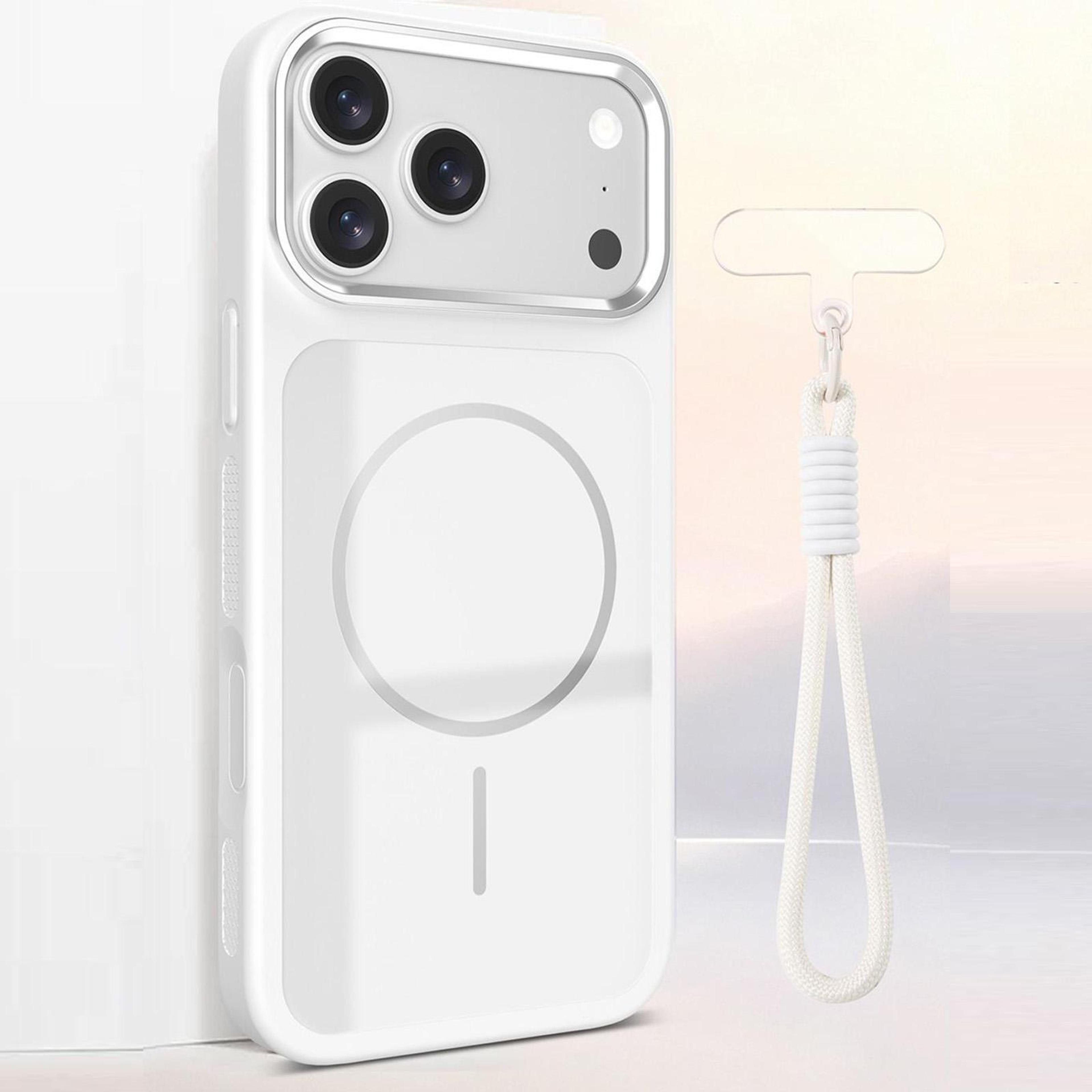 iphone 18 pro max magnetic two-tone phone case with wrist strap