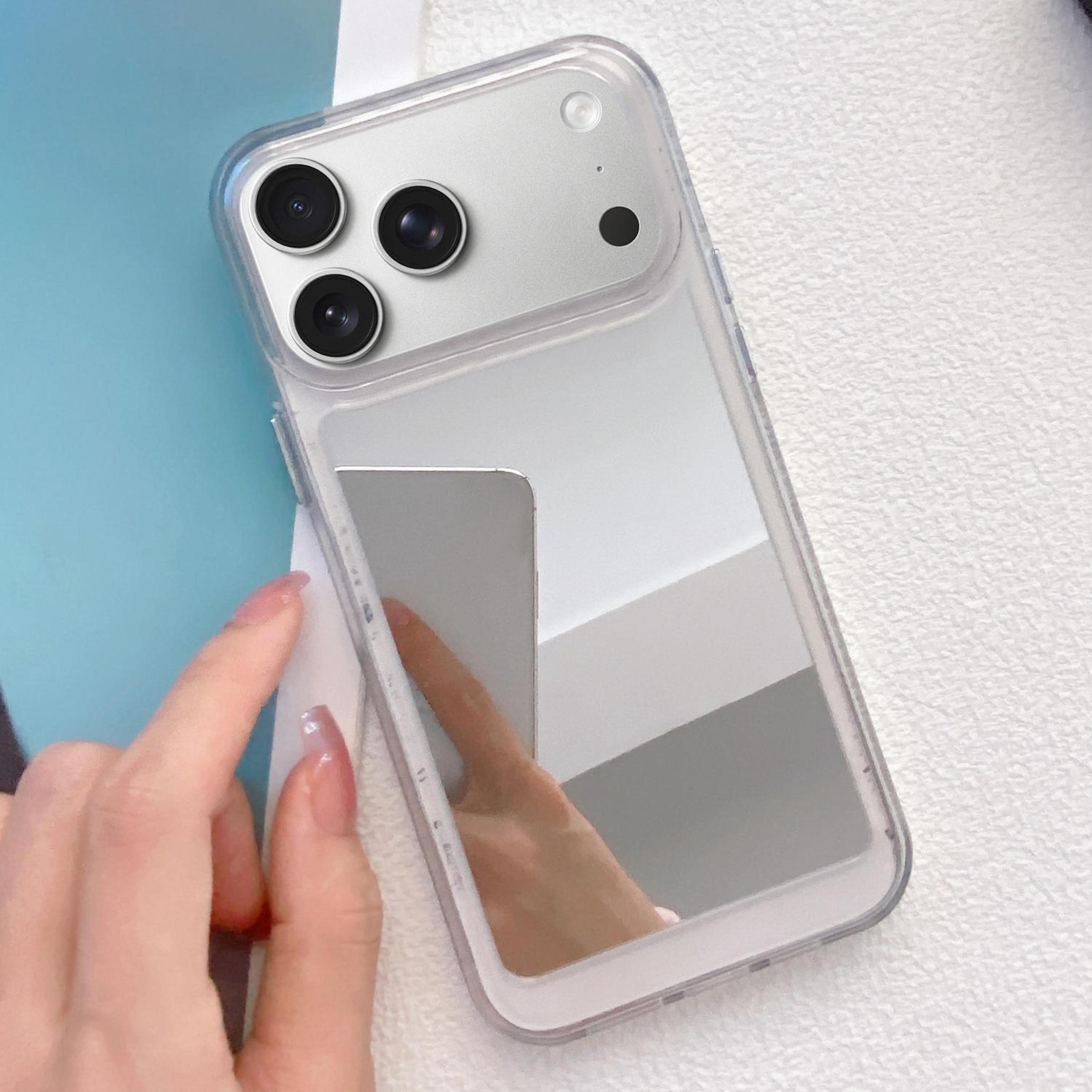 mirror tpu phone case for iphone 18 pro max with raised camera protection