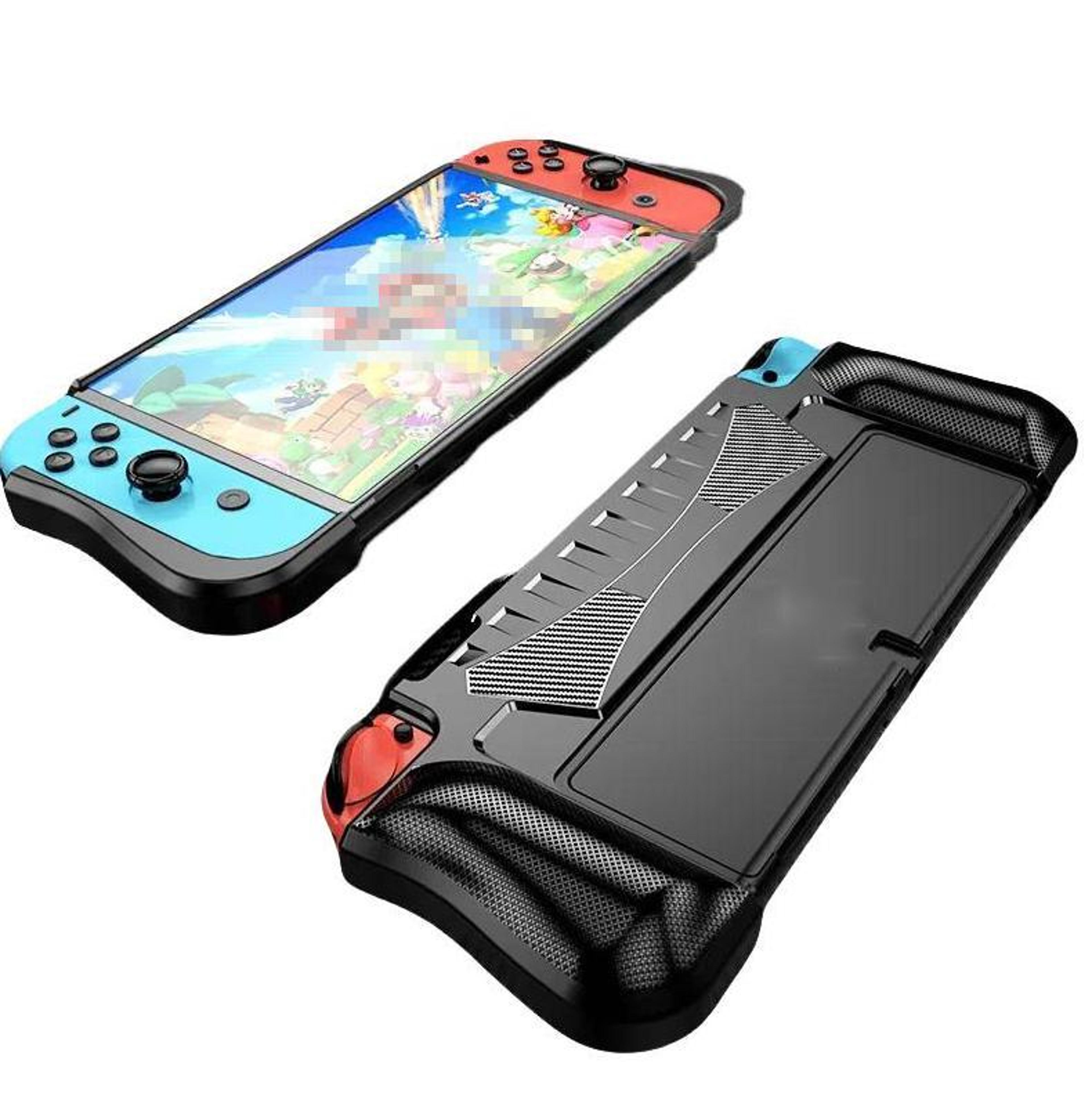 switch oled protective case with tpu shell and 2 game card slots