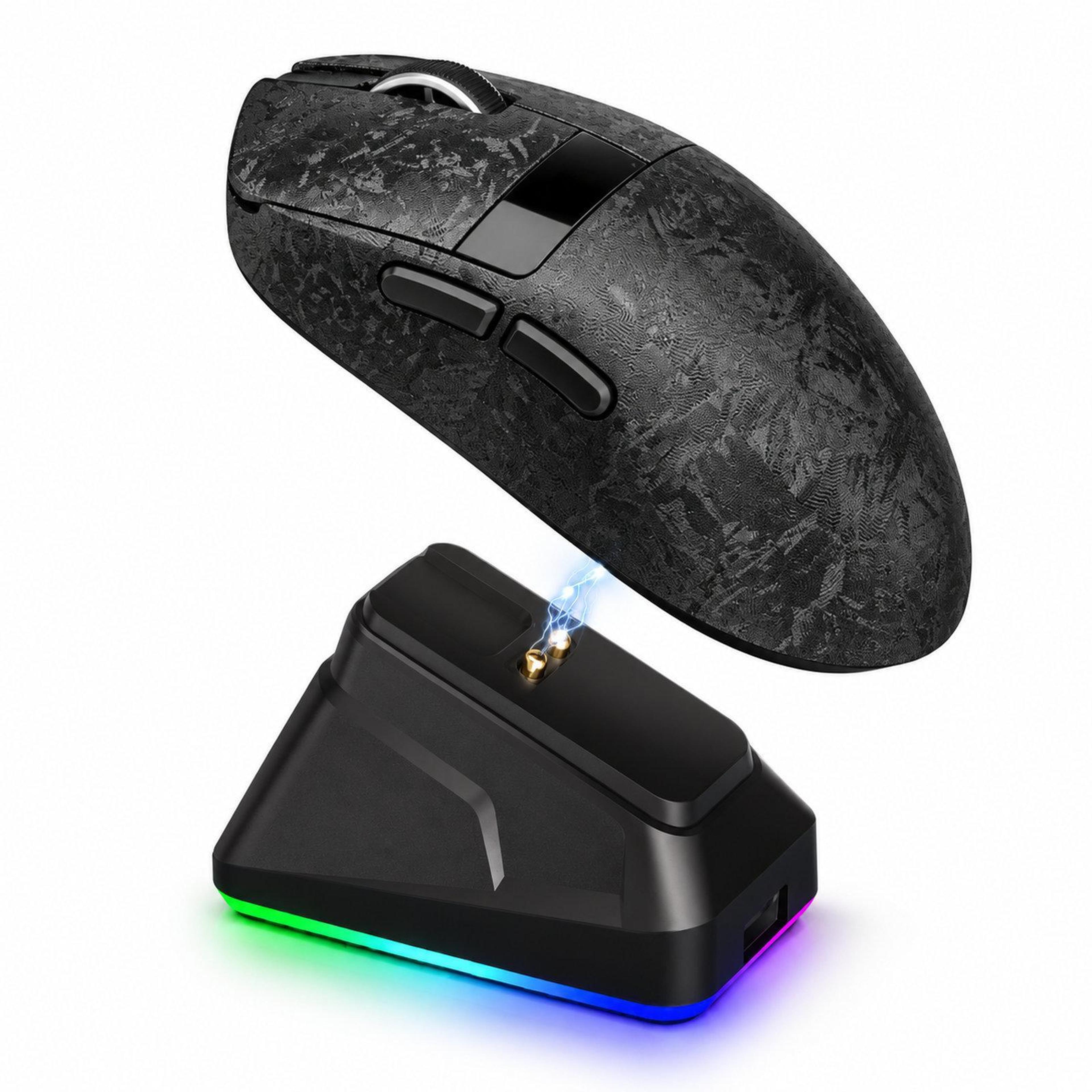tri-mode wireless gaming mouse with 20000 dpi led display and rgb charging dock