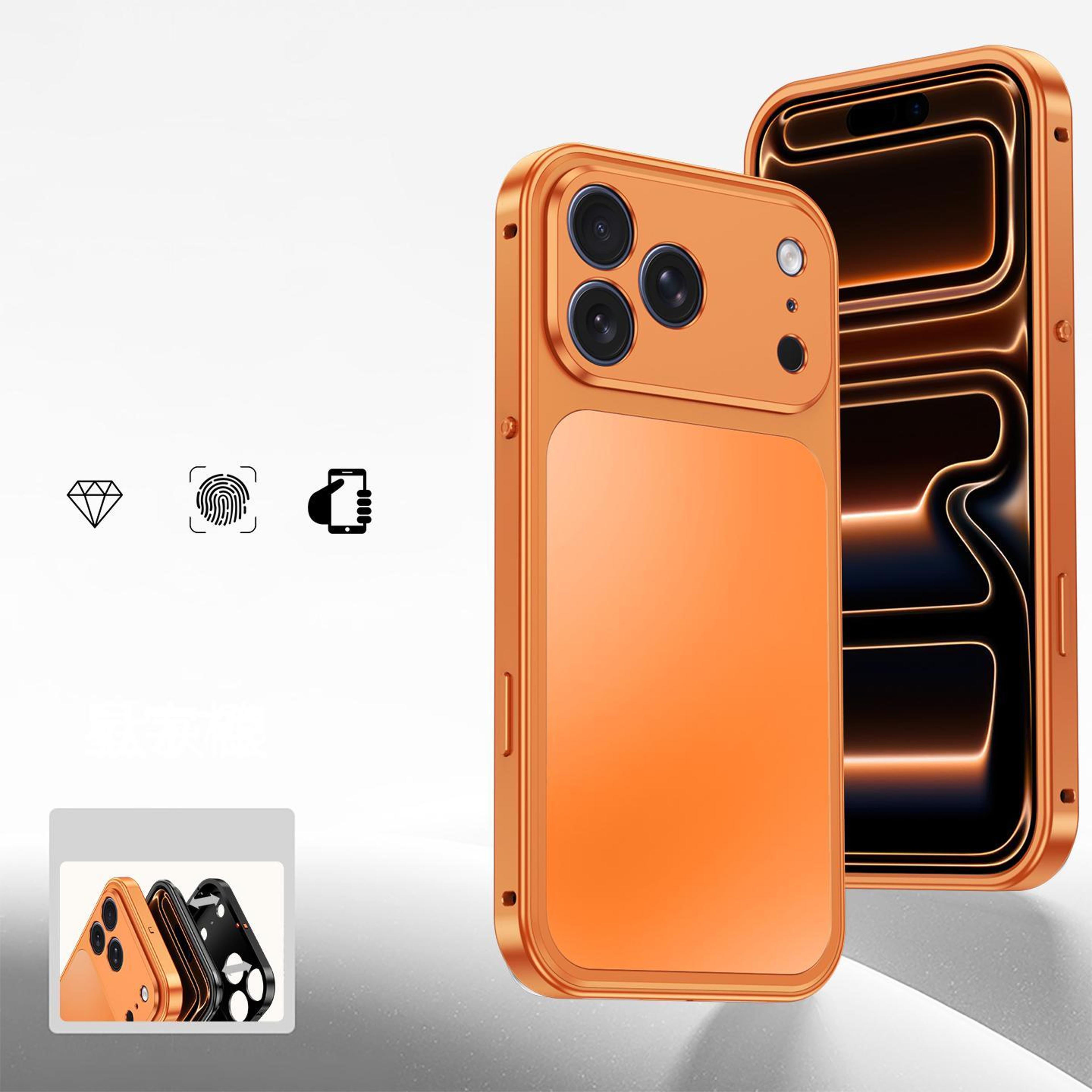 magnetic metal phone case for iphone 18 pro with aluminum alloy frame and raised edges