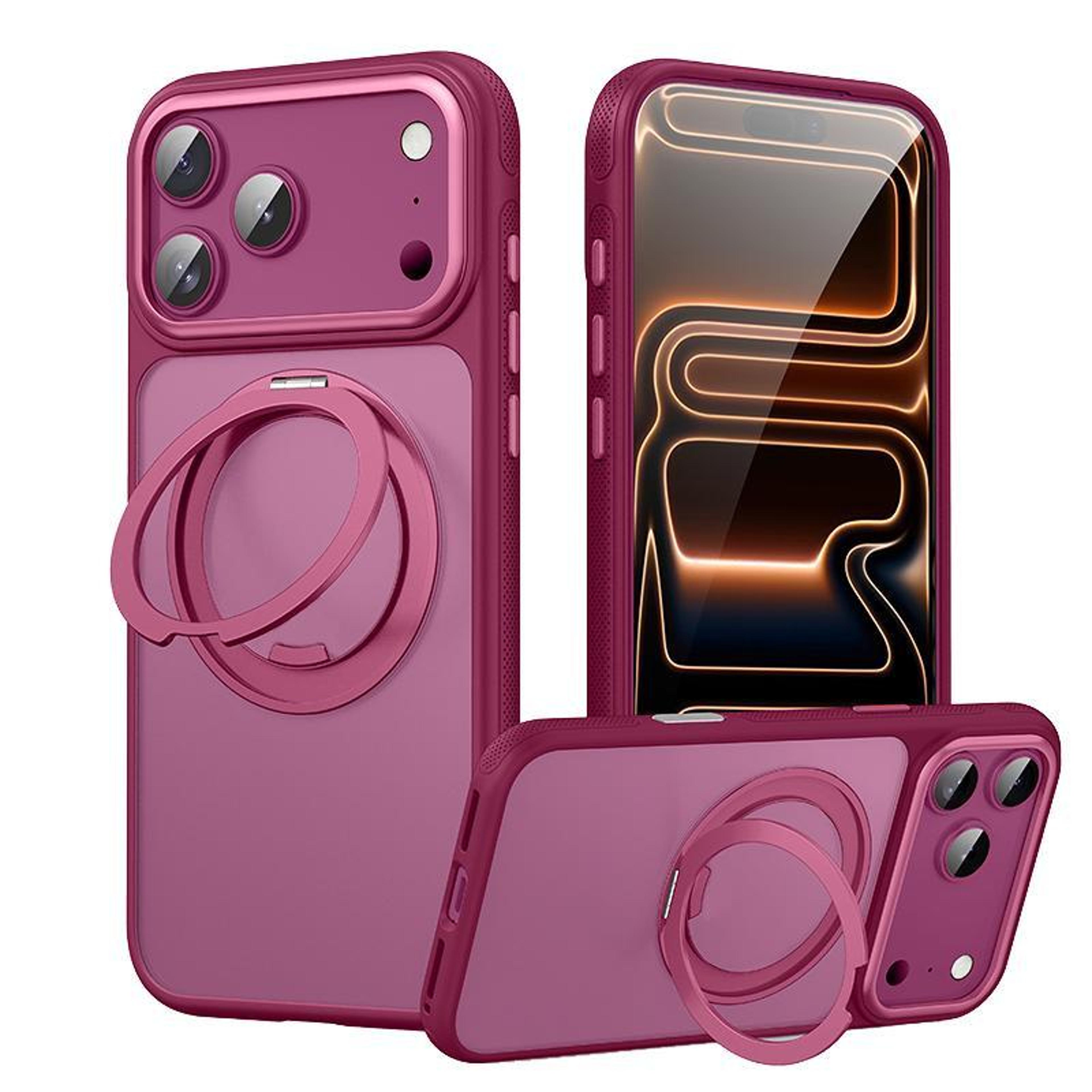iphone 18 pro gear style stress relief 360 rotation ring holder magsafe phone case