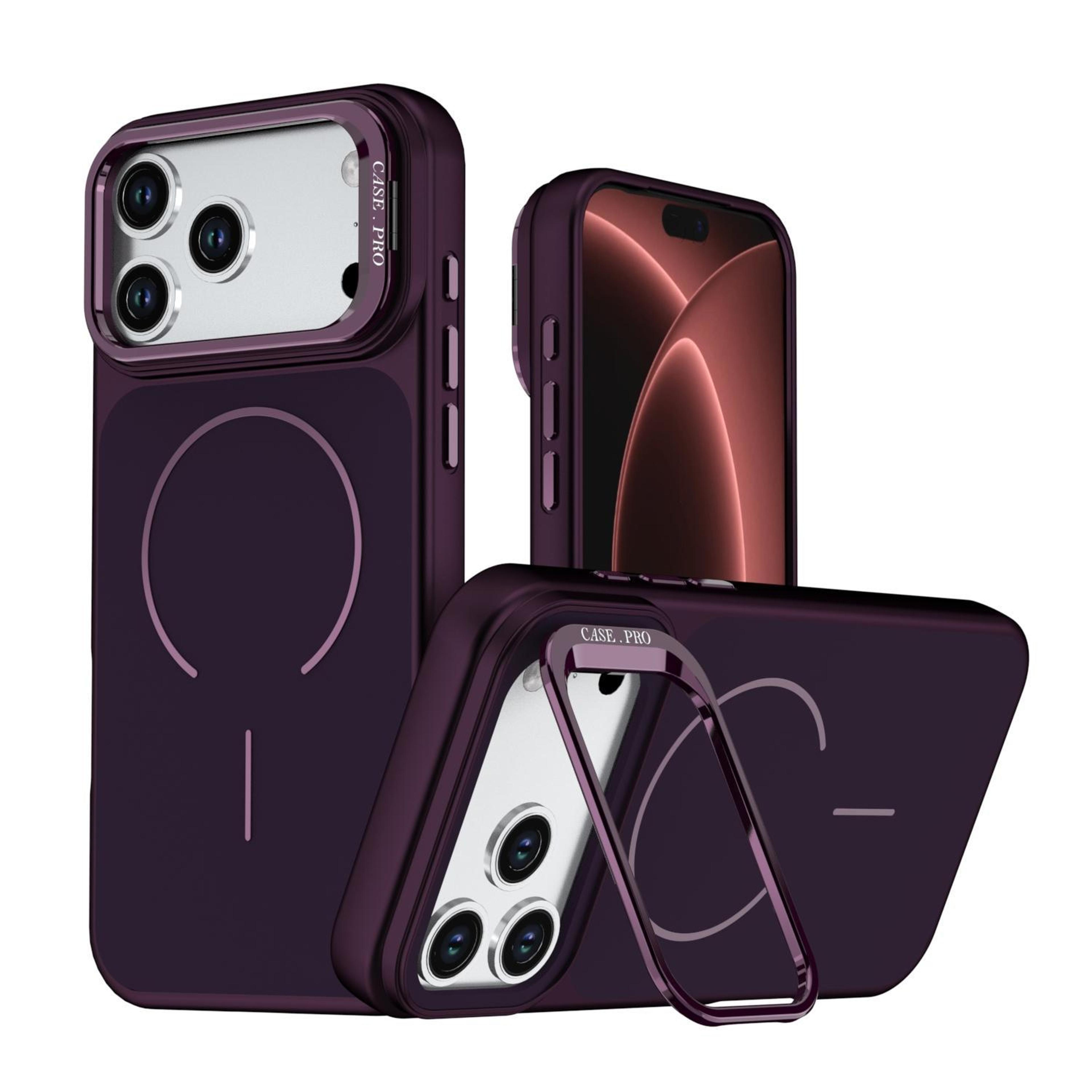 iphone 18 pro magnetic phone case with lens frame kickstand bright color contrast skin feel cover