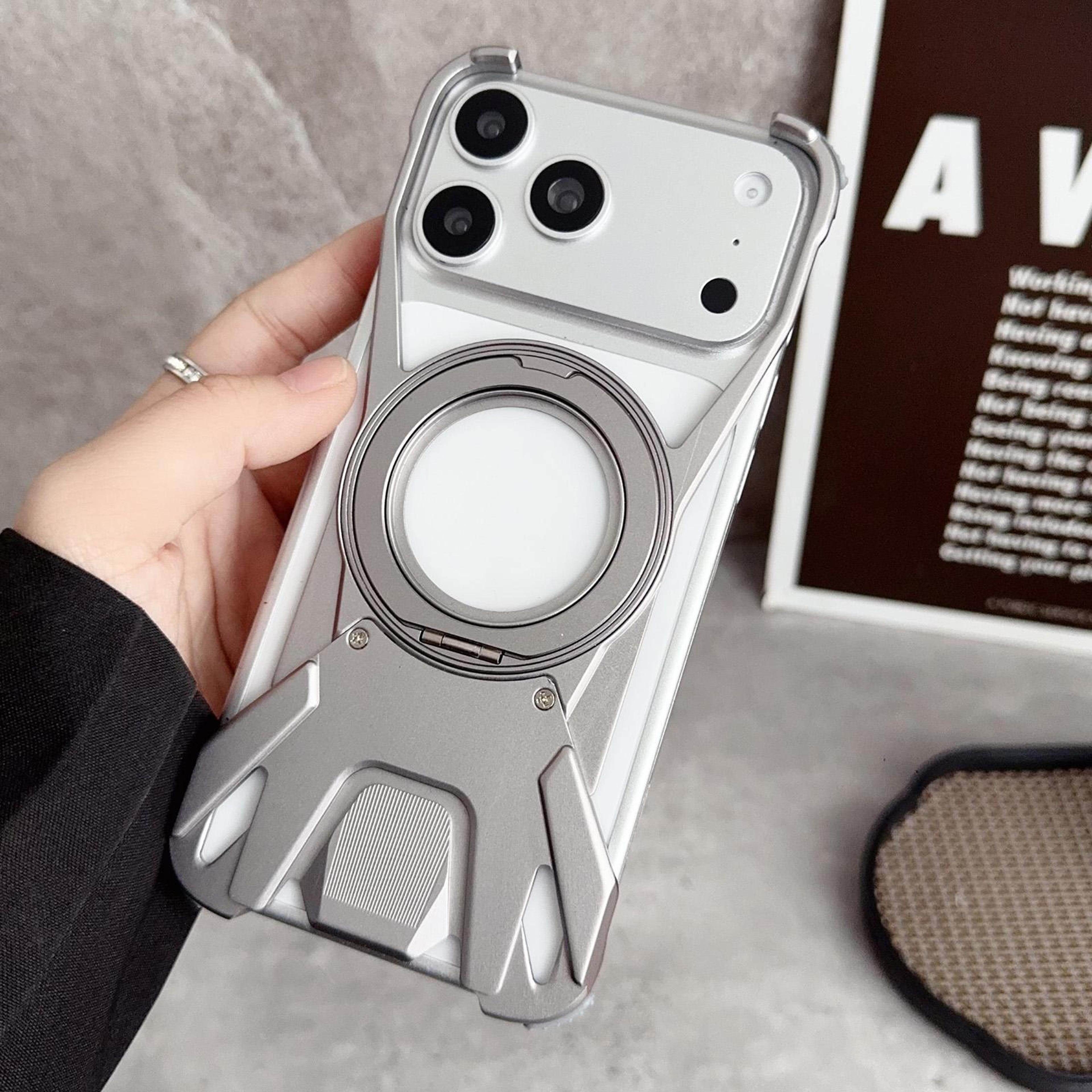 iphone 18 pro magnetic racing car phone case with 360° rotating stand