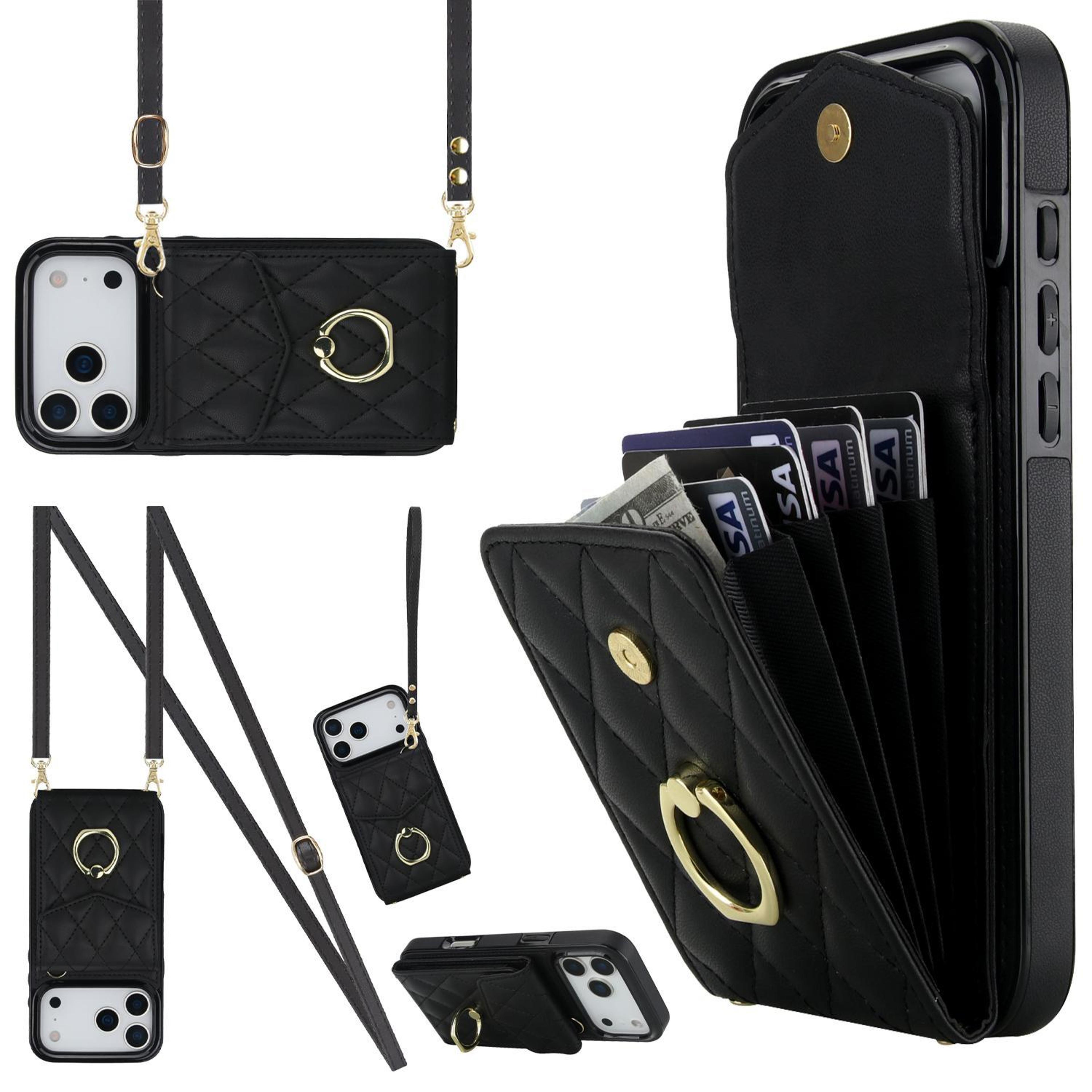 iphone 18 pro wallet case with rfid protection and long crossbody lanyard
