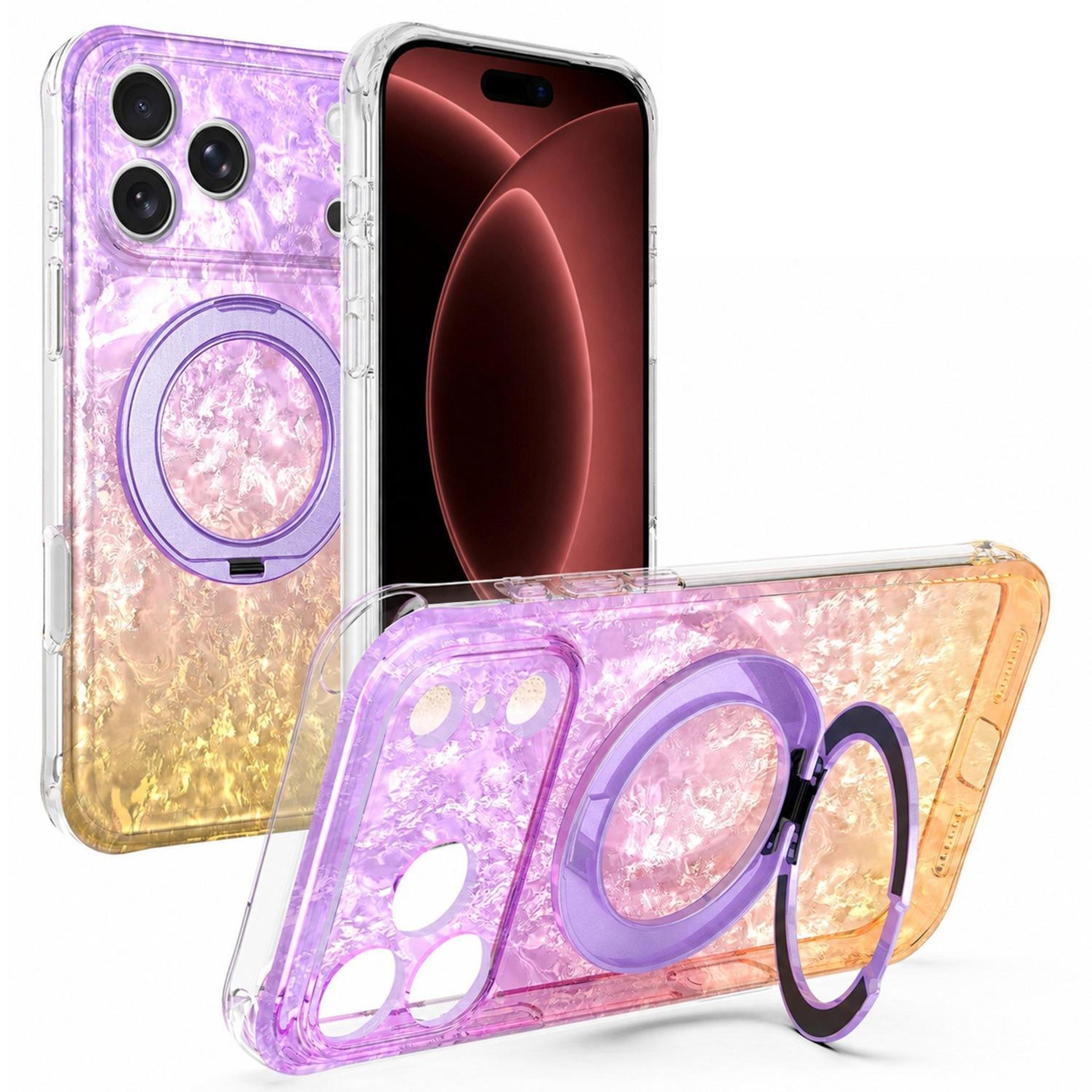 iphone 18 pro magnetic case with 360° rotating stand and camera protection