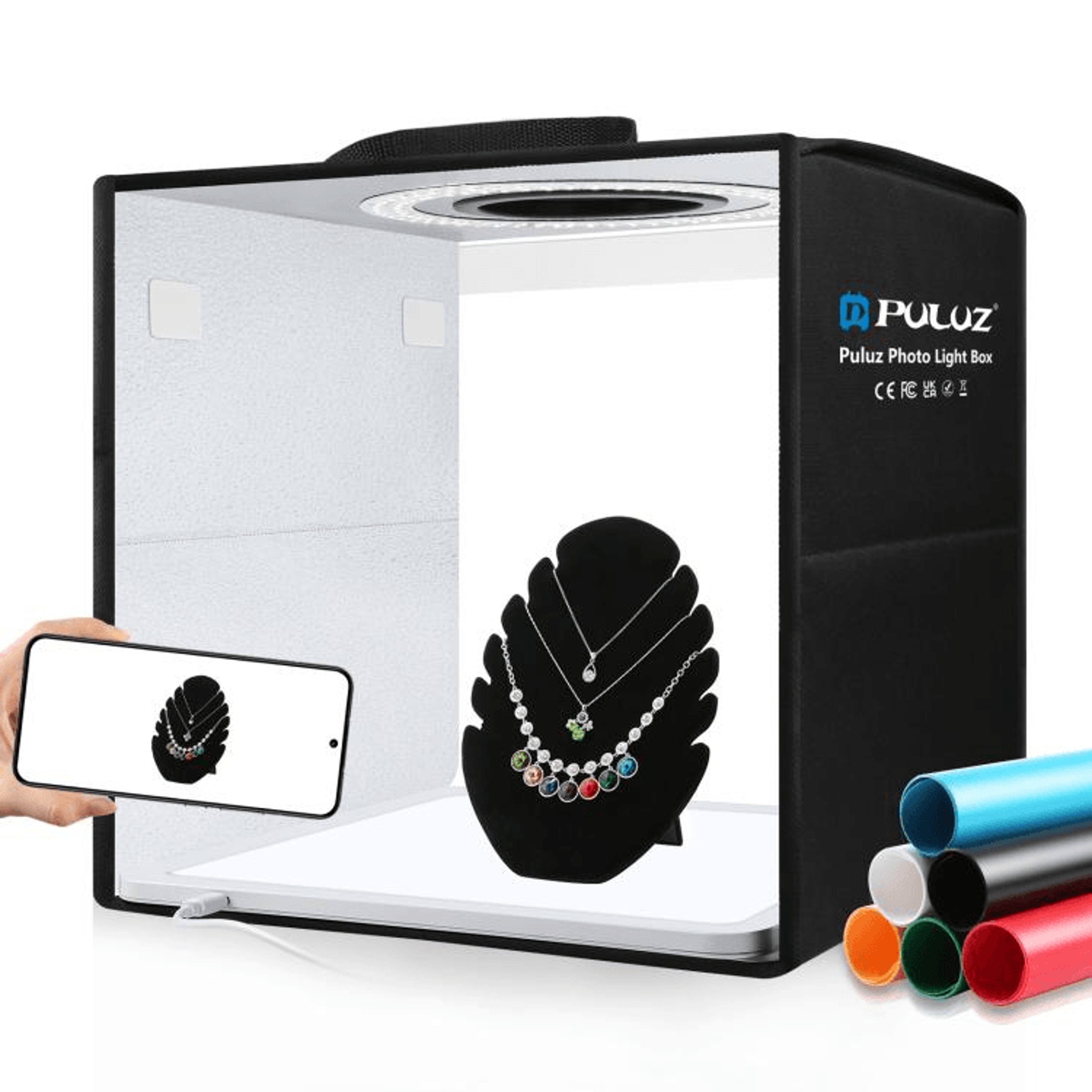 puluz portable led light box studio folding product photography tent kit