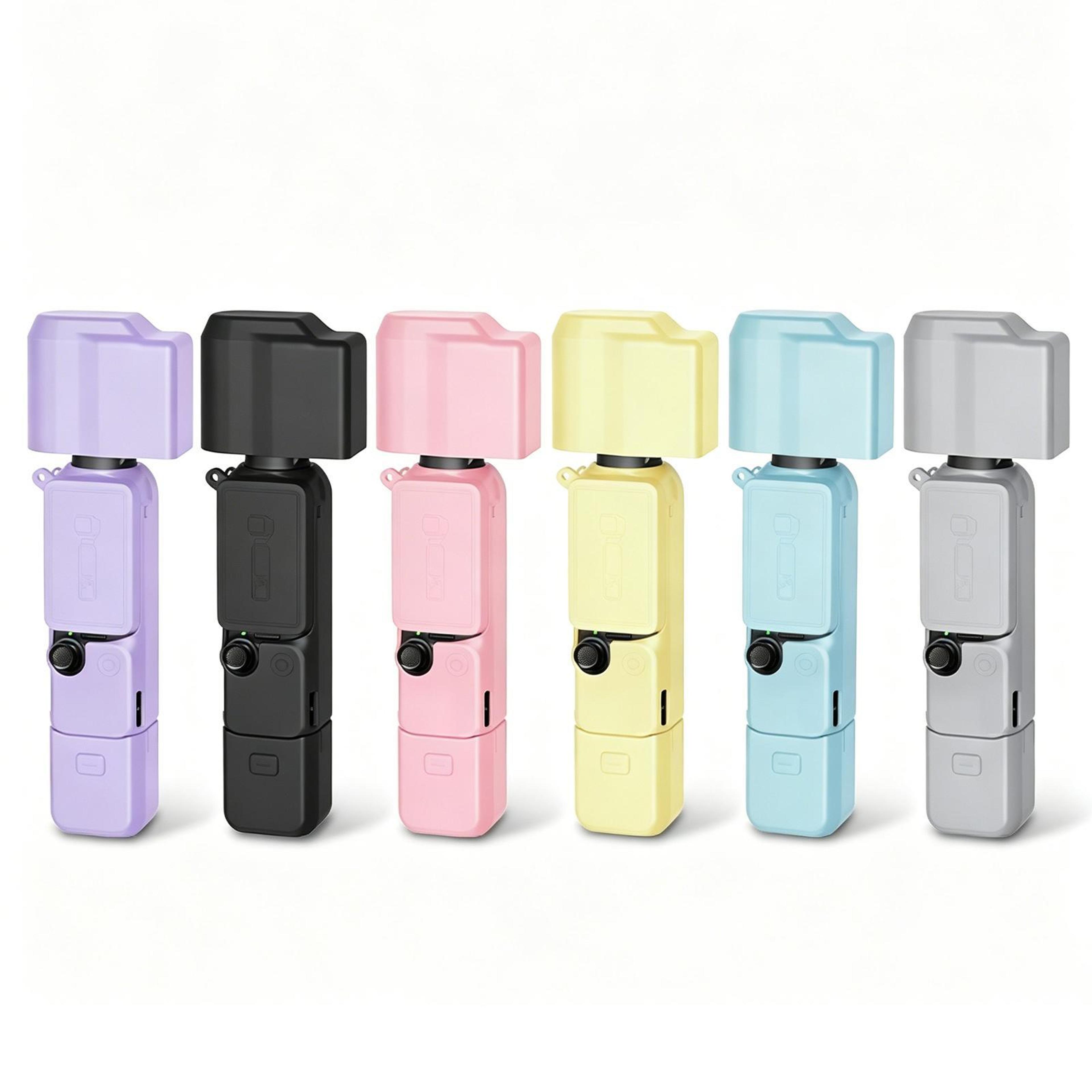 puluz 4 in 1 silicone protective case for dji osmo pocket 4 with lens & screen covers